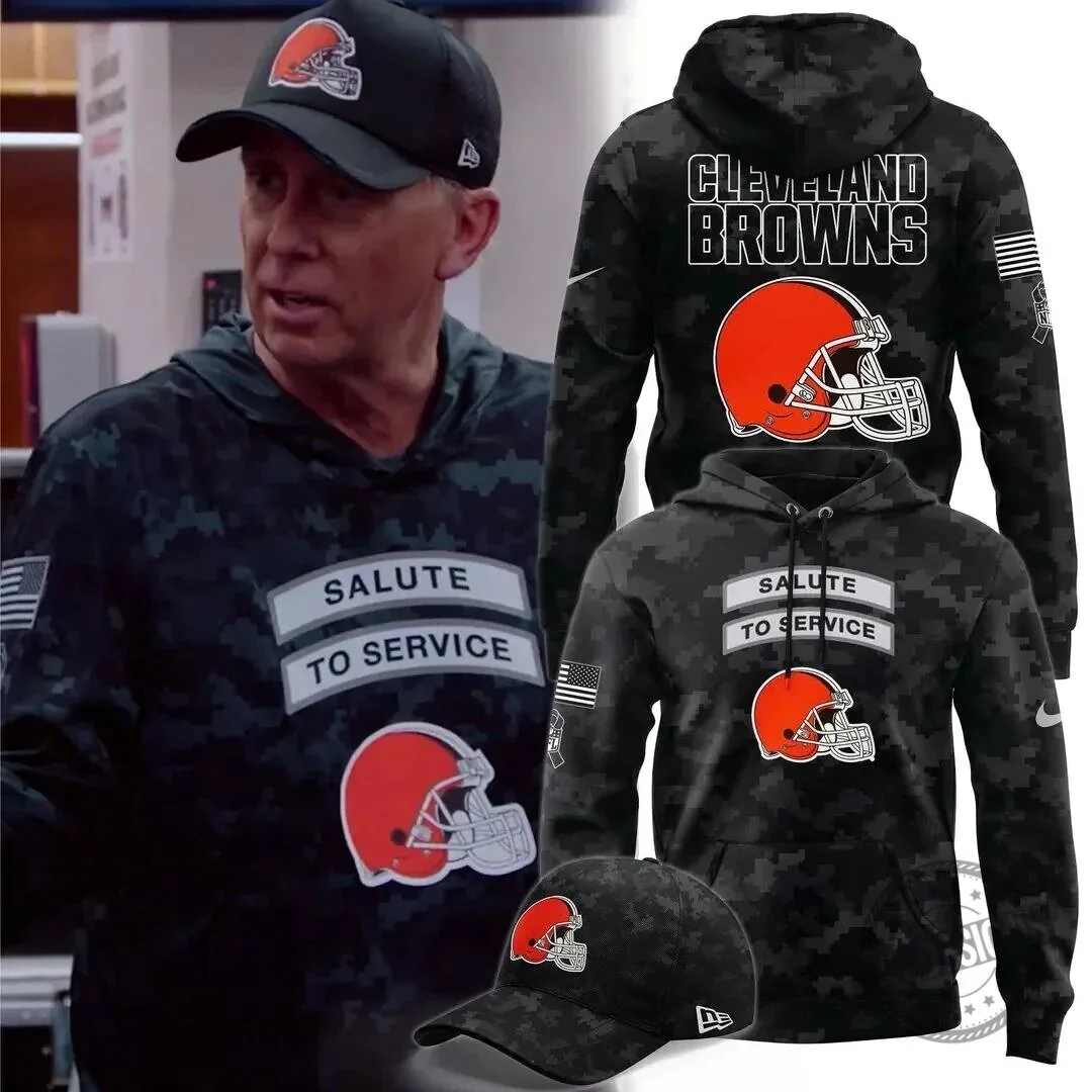 Cleveland Browns Salute To Service Digital Camouflage Pullover Hoodie