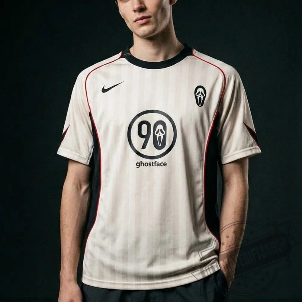 Nike x Ghostface 90 Retro Cream Custom Soccer Jersey 5 Nike x Ghostface 90 Retro Cream Custom Soccer Jersey