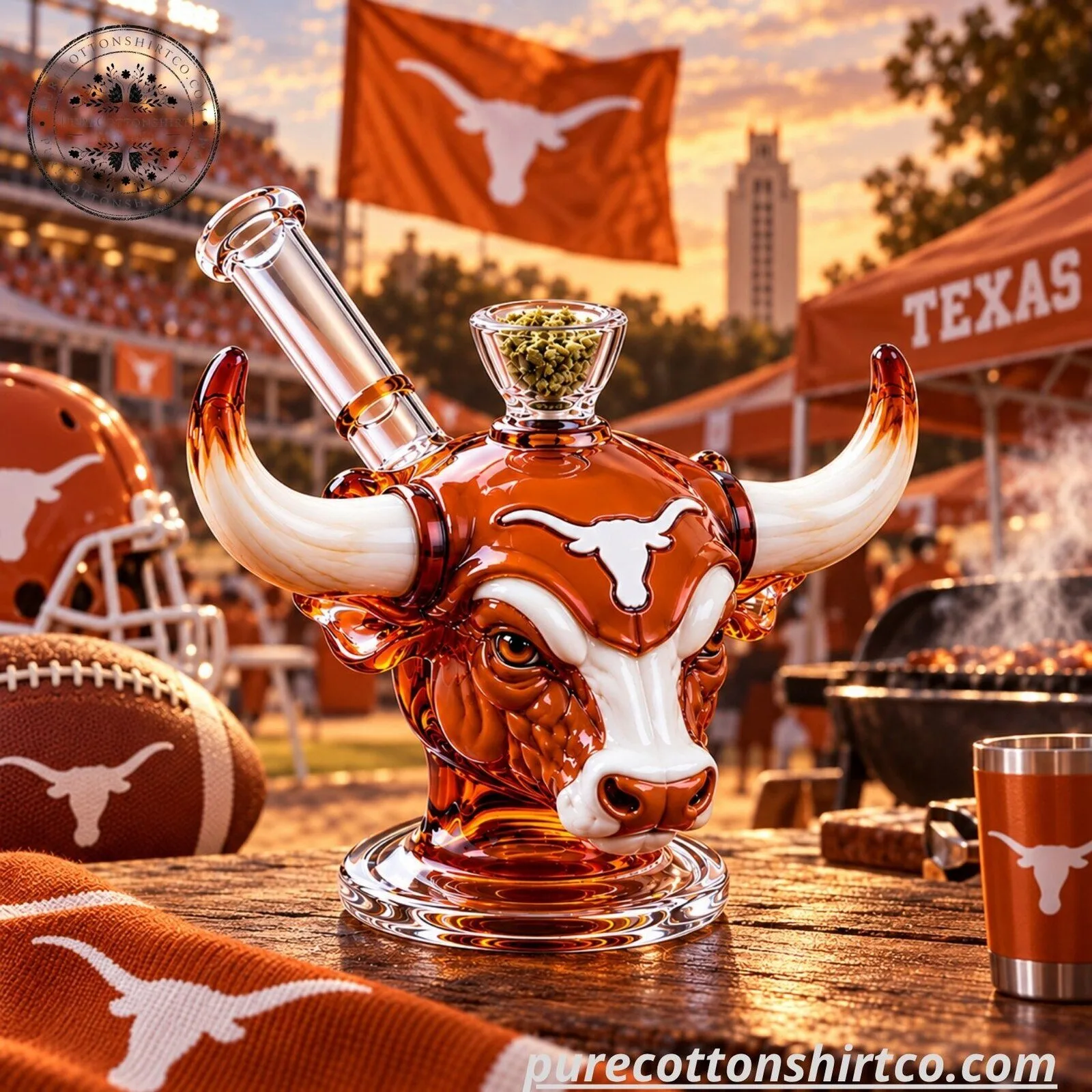Texas Longhorns Glass Pipe - 134th Anniversary Limited Edition Longhorn Dry Pipe 3 Texas Longhorns Glass Pipe - 134th Anniversary Limited Edition Longhorn Dry Pipe