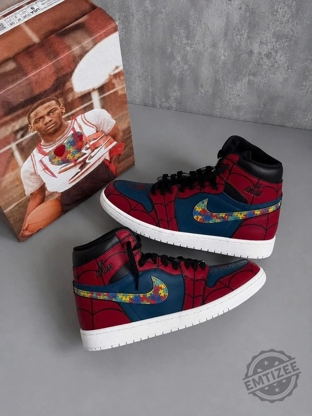 Spider-Man Autism Awareness Air Jordan High Top Sneakers
