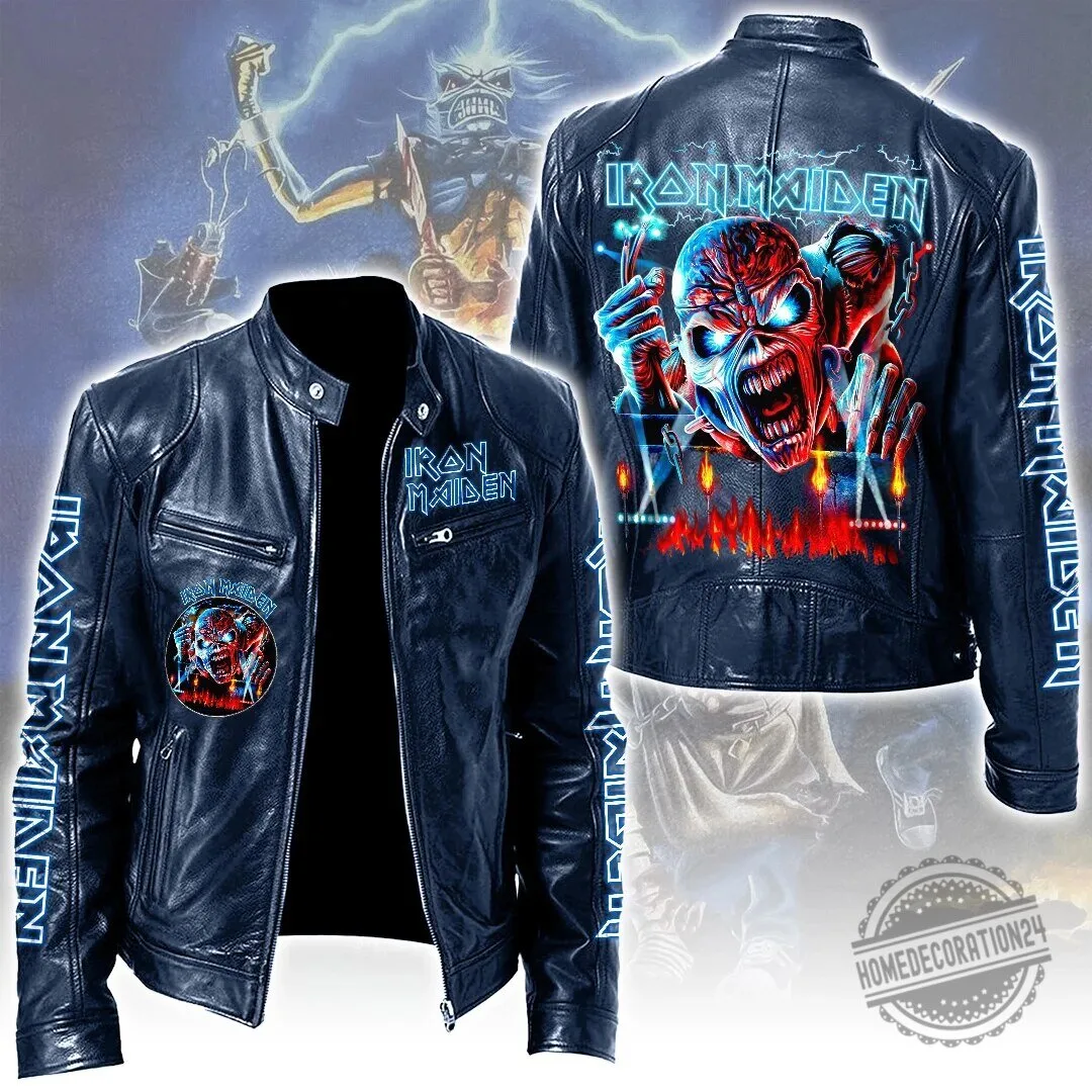 Iron Maiden Eddie The Trooper Heavy Metal Band Leather Jacket