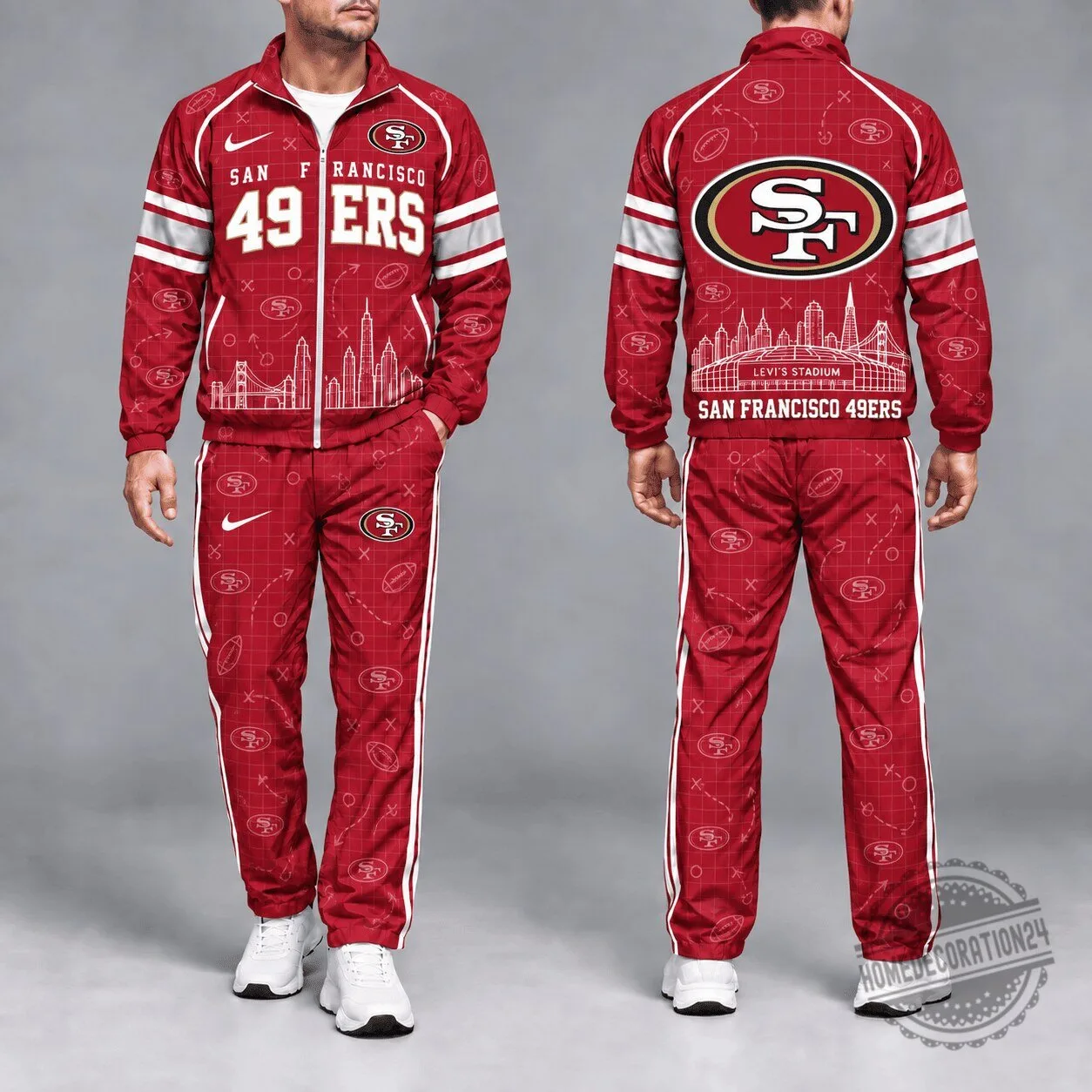 San Francisco 49ers Football Team Red Tracksuit Set for Men