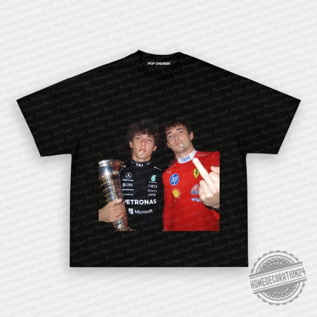 Charles Leclerc and Kimi Antonelli Racing Formula 1 T-Shirt Charles Leclerc and Kimi Antonelli Racing Formula 1 T-Shirt