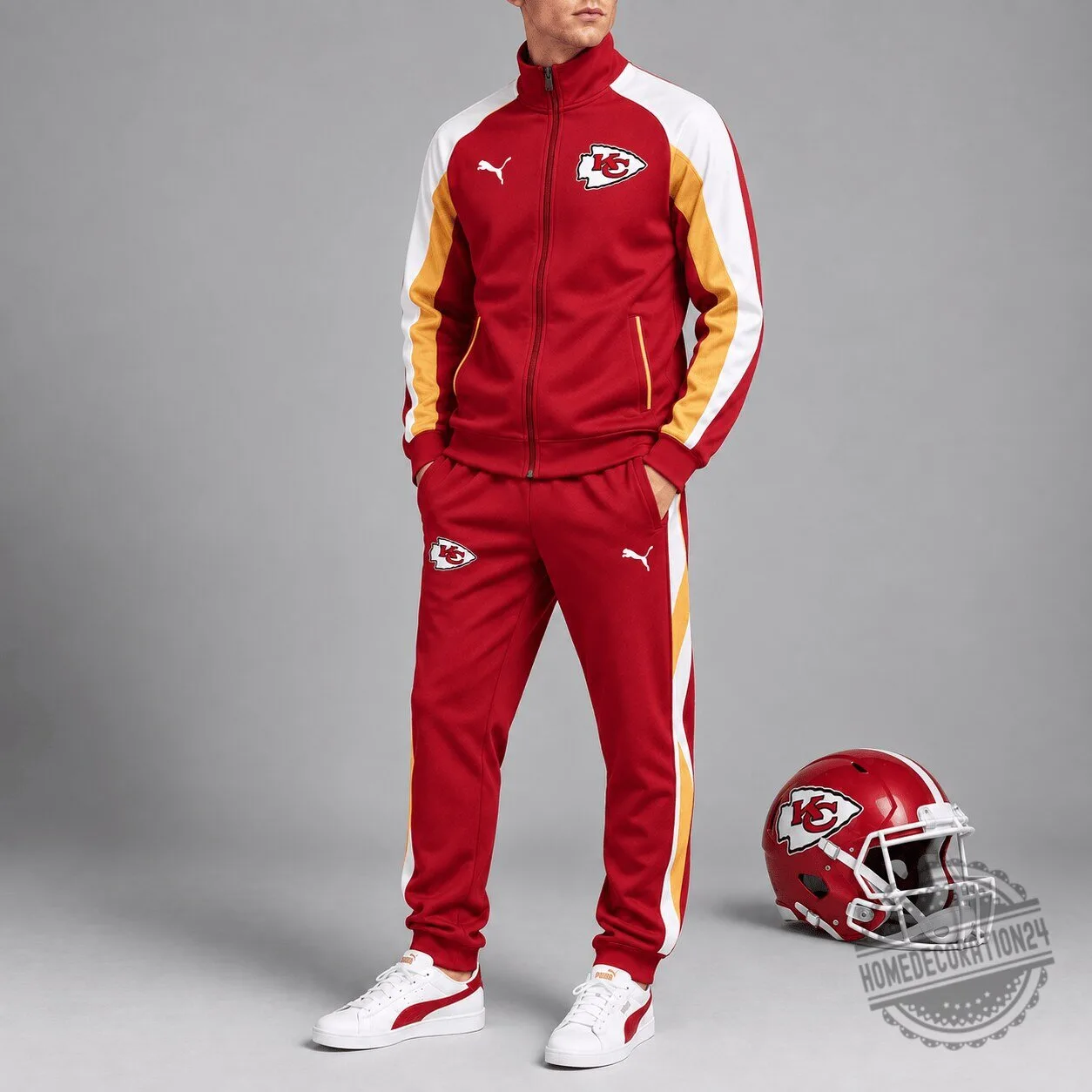 Kansas City Chiefs Red and Gold Executive Game Day Track Jacket