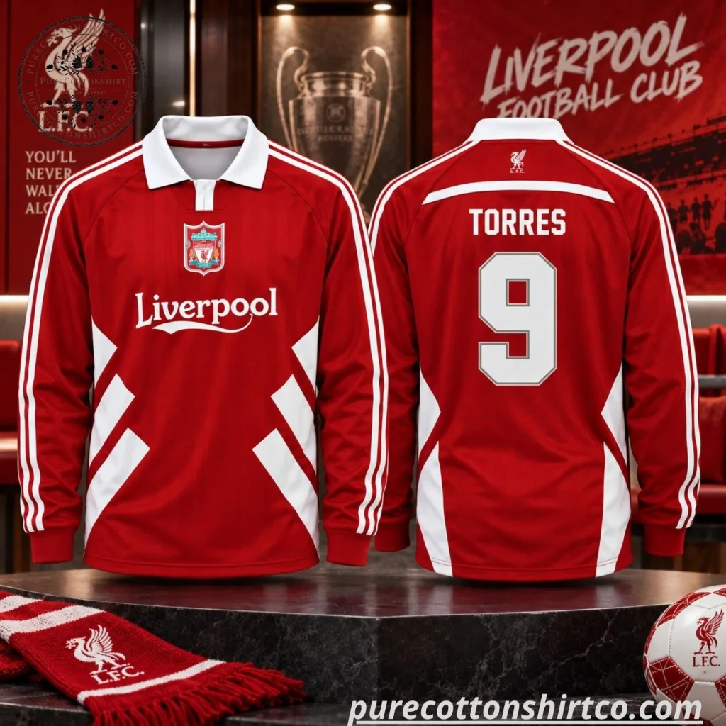 Liverpool Torres #9 Retro Long Sleeve Jersey Liverpool Torres #9 Retro Long Sleeve Jersey