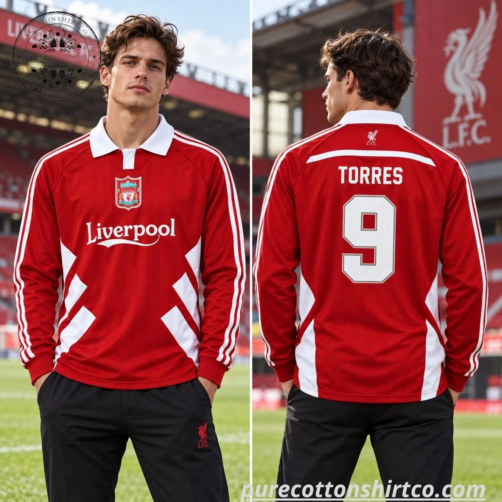 Liverpool Torres #9 Retro Long Sleeve Jersey 4 Liverpool Torres #9 Retro Long Sleeve Jersey