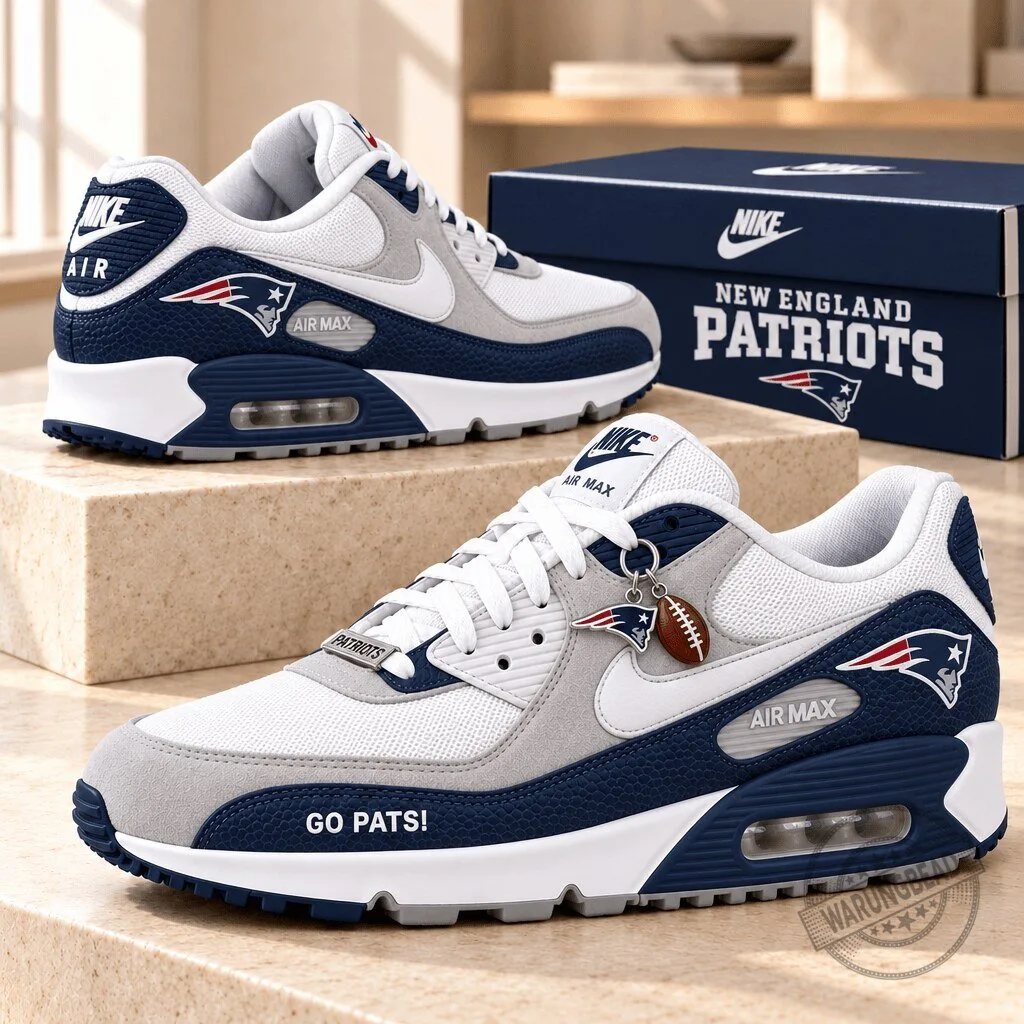 New England Patriots Air Max Low-Top Sneakers for Men and Women