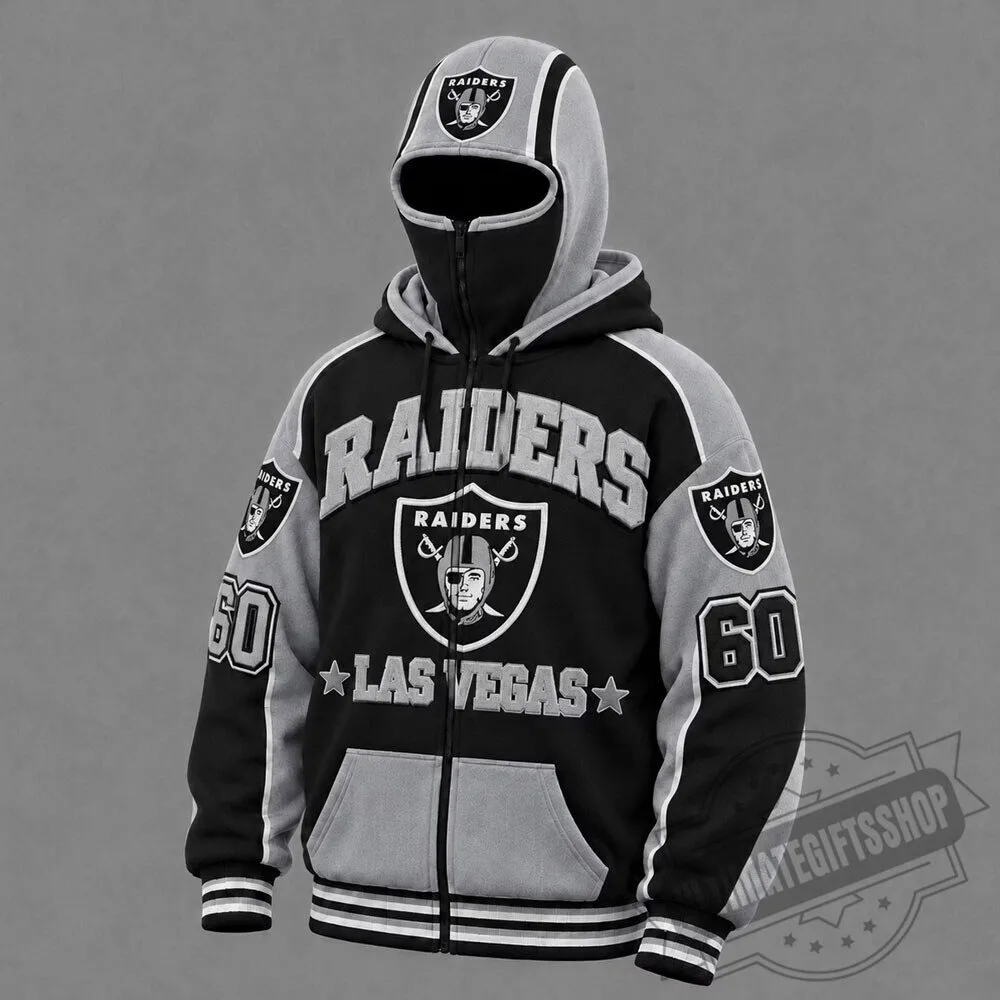 Las Vegas Raiders Balaclava Mask Zip-Up Hoodie