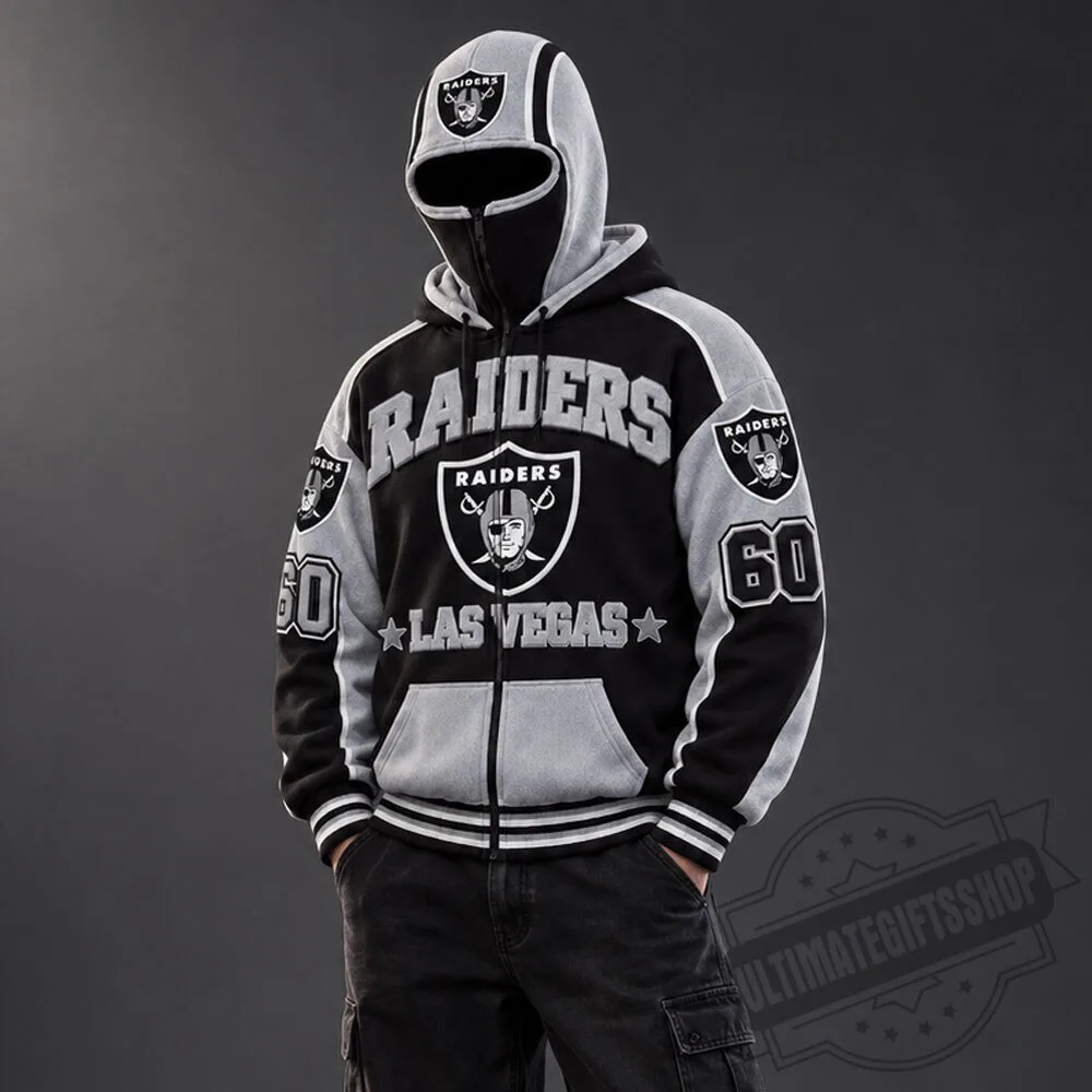 Las Vegas Raiders Balaclava Mask Zip-Up Hoodie 3 Las Vegas Raiders Balaclava Mask Zip-Up Hoodie