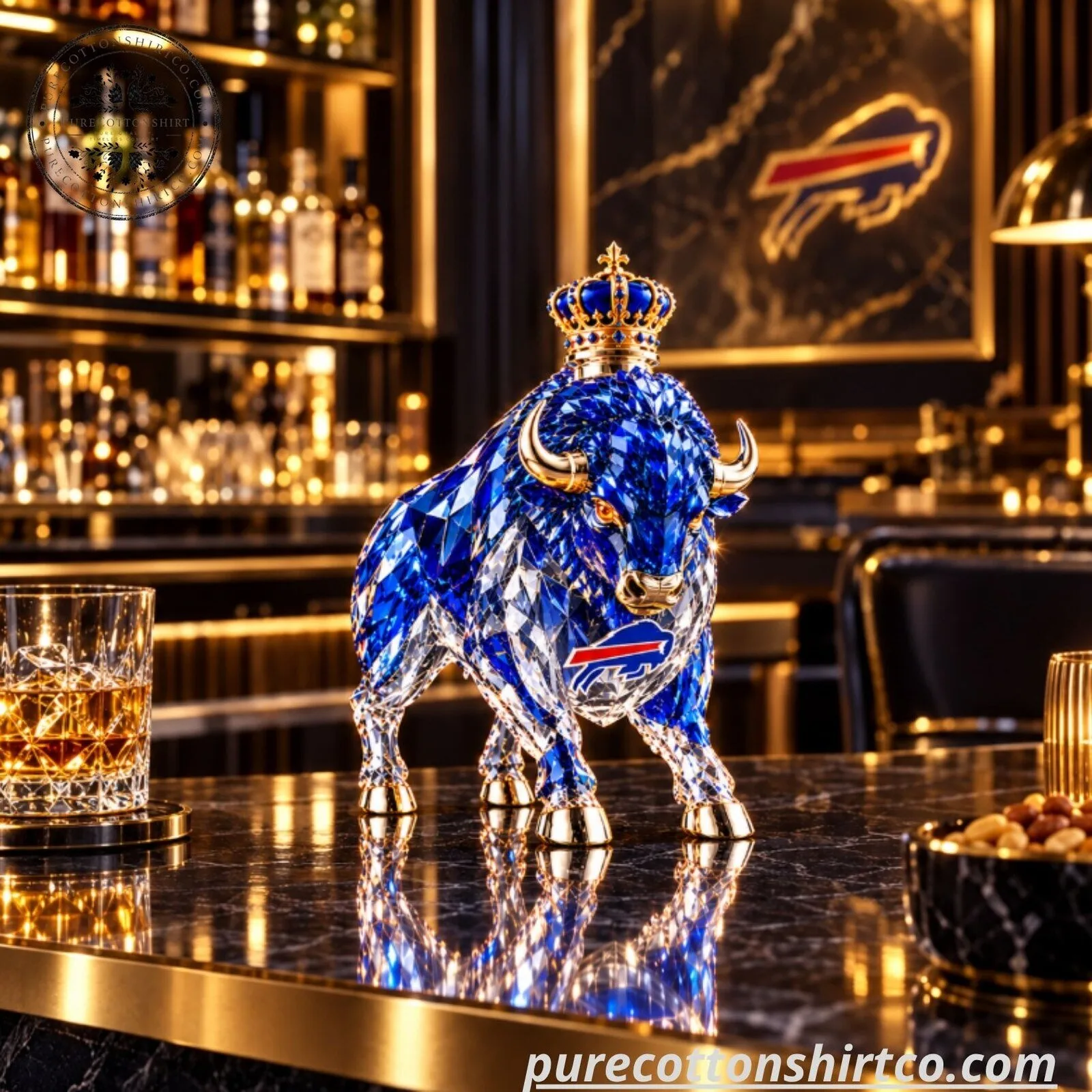 Crown Royal Buffalo Bills 66th Anniversary Decanter - NFL Bison Whiskey Bottle Gift 4 Crown Royal Buffalo Bills 66th Anniversary Decanter - NFL Bison Whiskey Bottle Gift