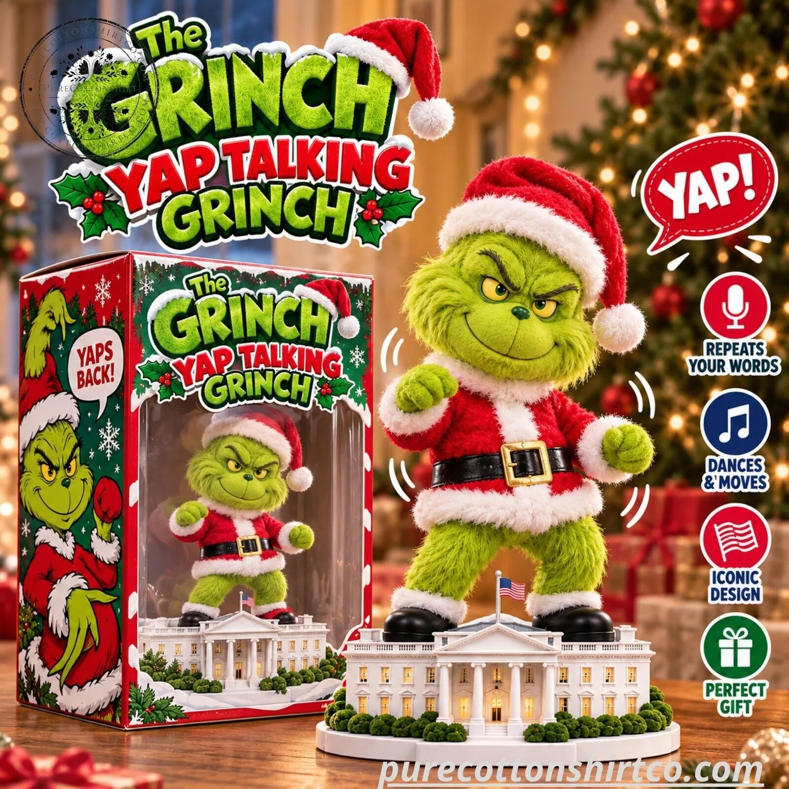 The Grinch Yap Talking Animated Toy - Interactive Repeating Grinch Plush 3 The Grinch Yap Talking Animated Toy - Interactive Repeating Grinch Plush