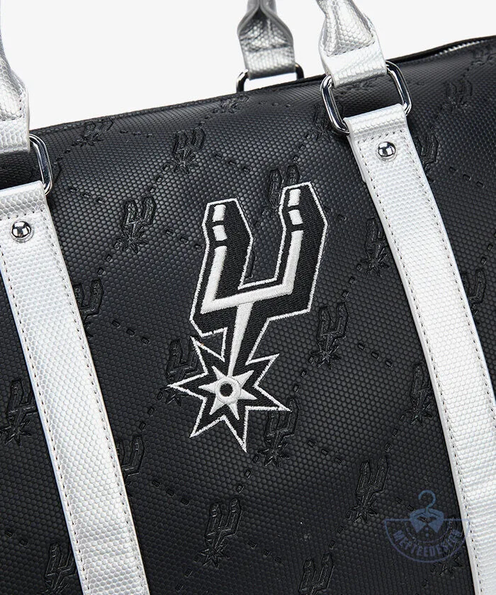 San Antonio Spurs NBA Basketball Team Logo Black Quilted Duffel Bag 18 San Antonio Spurs NBA Basketball Team Logo Black Quilted Duffel Bag