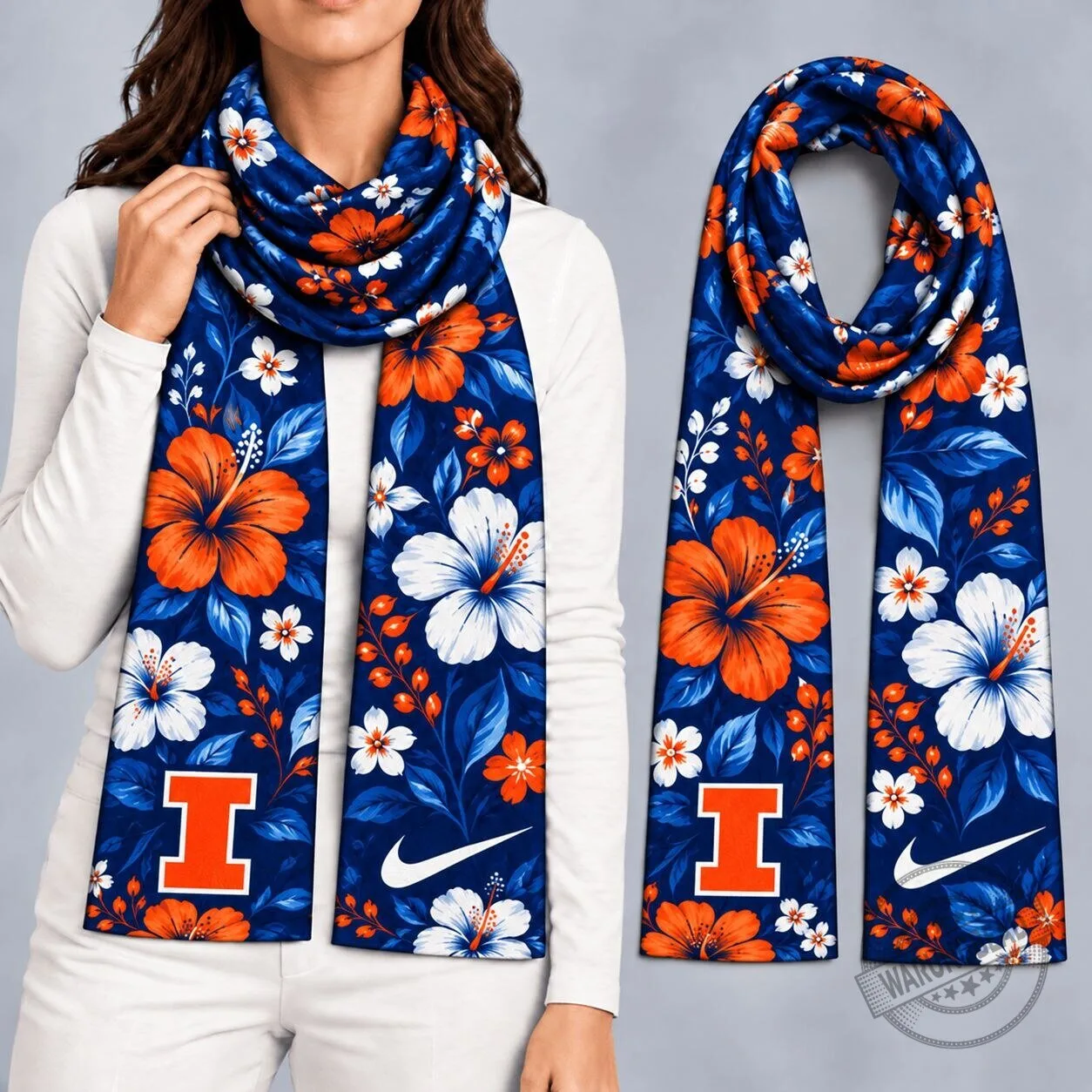 Illinois Fighting Illini Floral Game Day Ready Fan Scarf