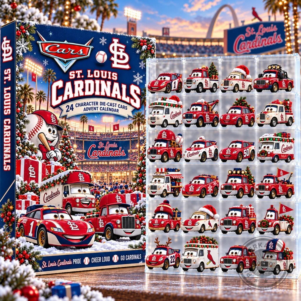 St. Louis Cardinals Disney Pixar Cars Christmas Advent Calendar with 24 Die-Cast Vehicles 2D St. Louis Cardinals Disney Pixar Cars Christmas Advent Calendar with 24 Die-Cast Vehicles 2D