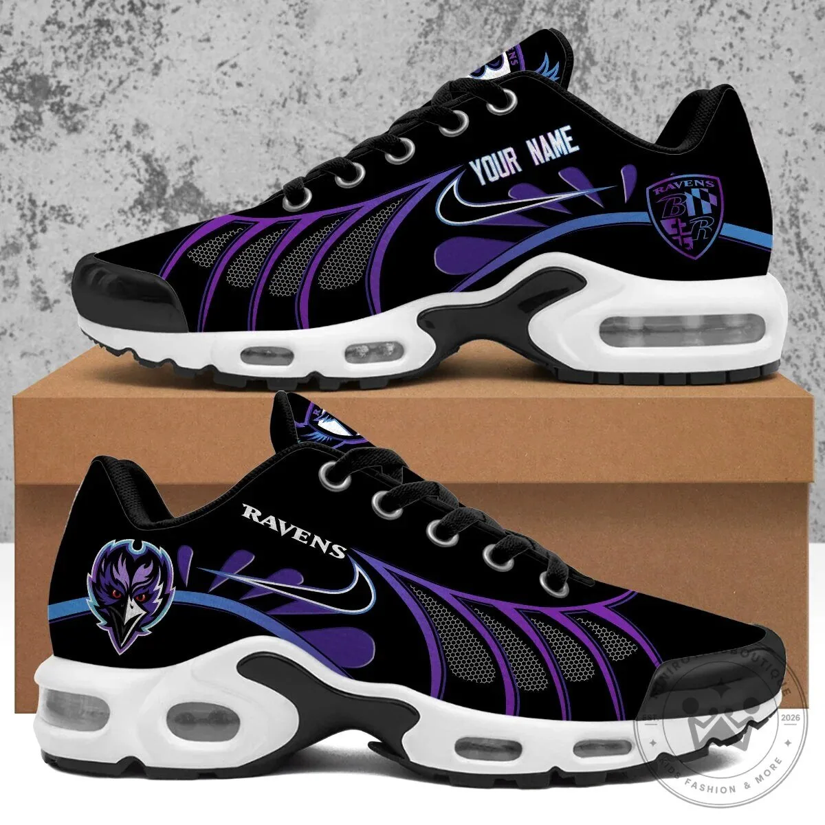 Custom Sport Shoes - The Flock Edition for Baltimore Ravens Fans