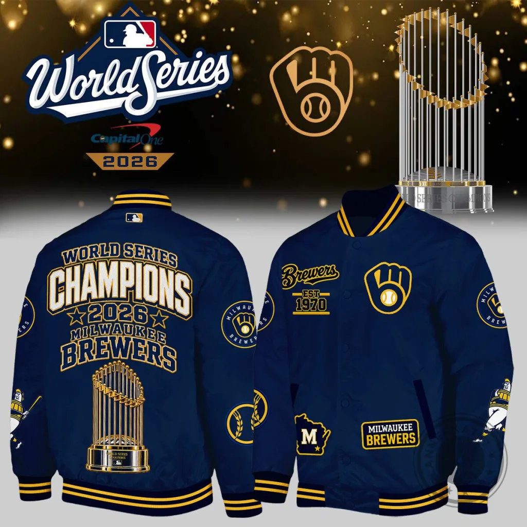 Milwaukee Brewers 2026 World Series Champions Bomber Jacket Milwaukee Brewers 2026 World Series Champions Bomber Jacket