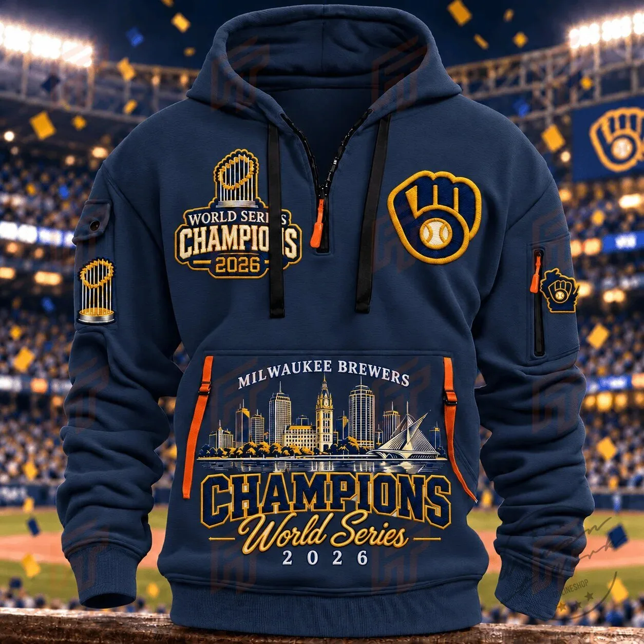 Milwaukee Brewers World Series Champions 2026 Half Zip Hoodie