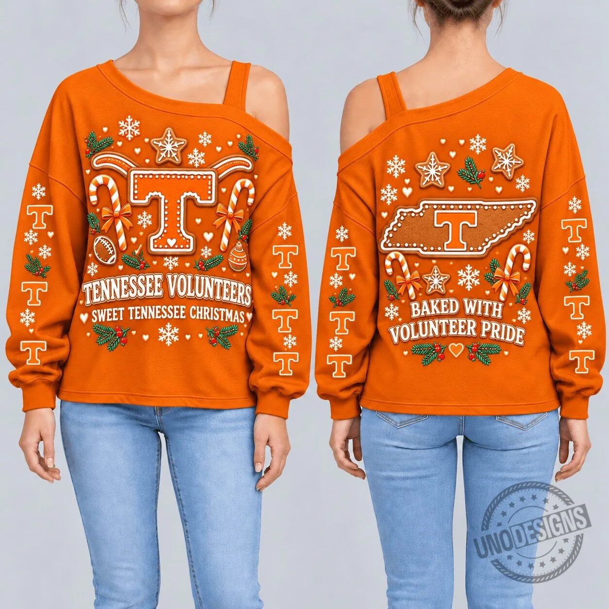 Tennessee Volunteers Sweet Christmas Baked With Volunteer Pride Long Sleeve Sweatshirt 1 Tennessee Volunteers Sweet Christmas Baked With Volunteer Pride Long Sleeve Sweatshirt