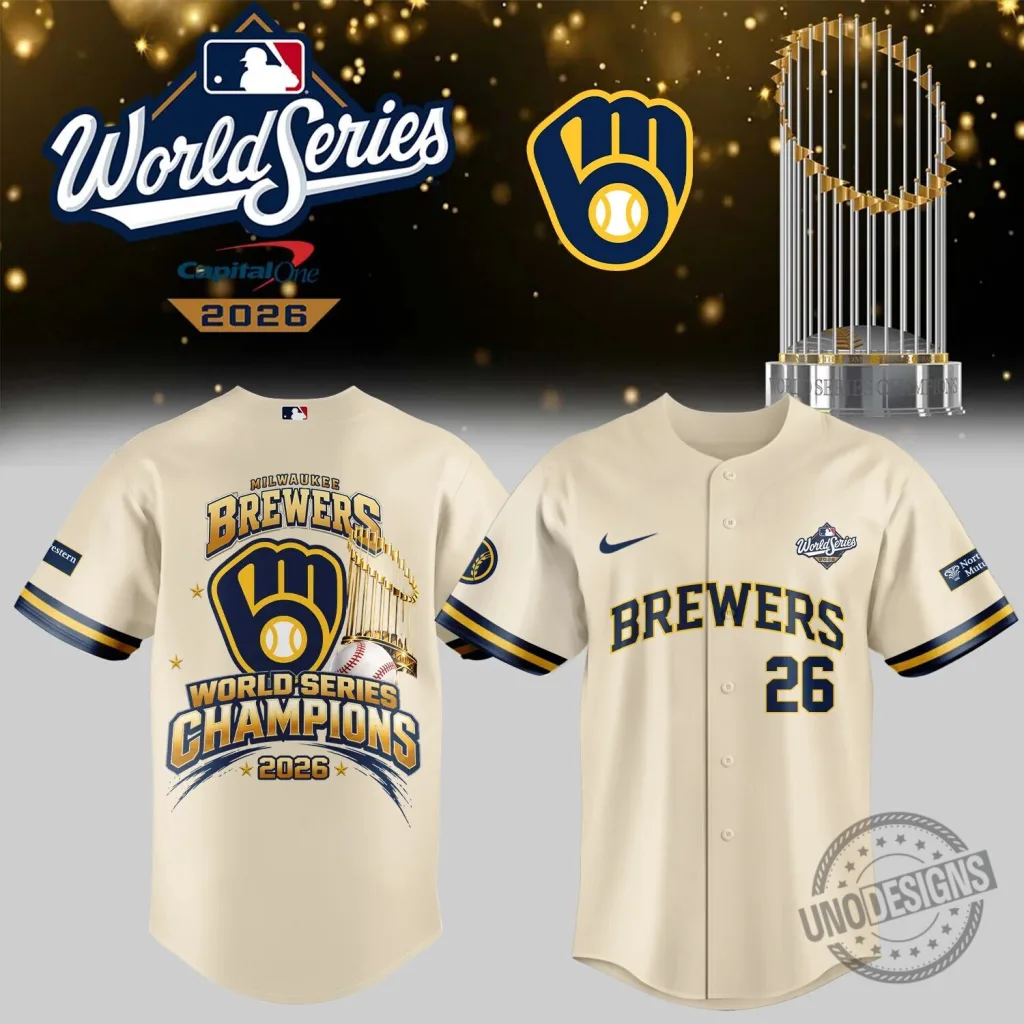Brewers 2026 World Series Champions Baseball Jersey from Milwaukee Brewers 2026 World Series Champions Baseball Jersey from Milwaukee