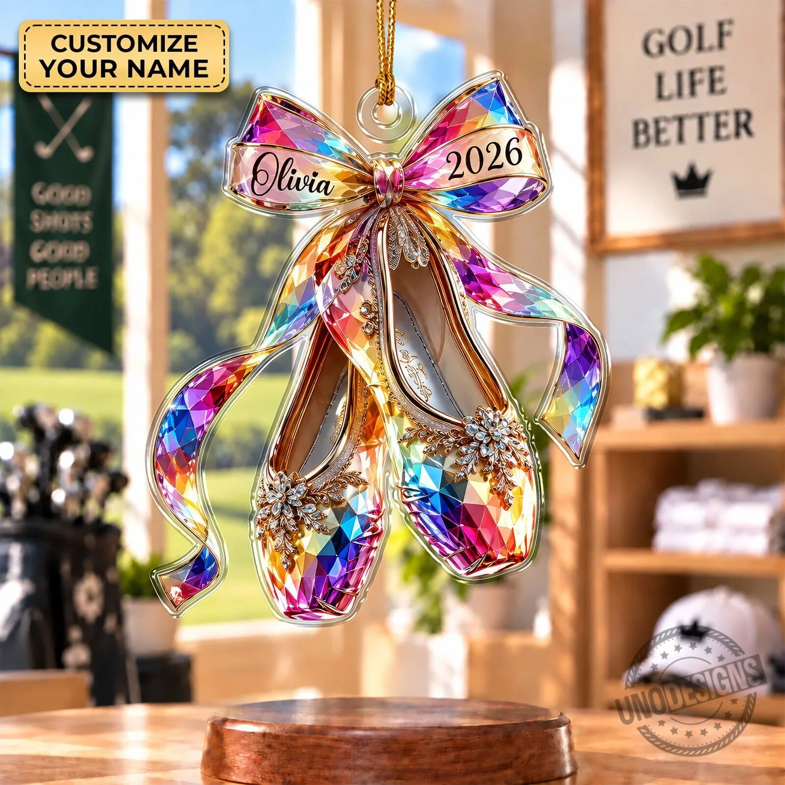 Personalized Ballet Shoes Acrylic Ornament, Custom Name Dancer Christmas Tree Decoration 7 Personalized Ballet Shoes Acrylic Ornament, Custom Name Dancer Christmas Tree Decoration