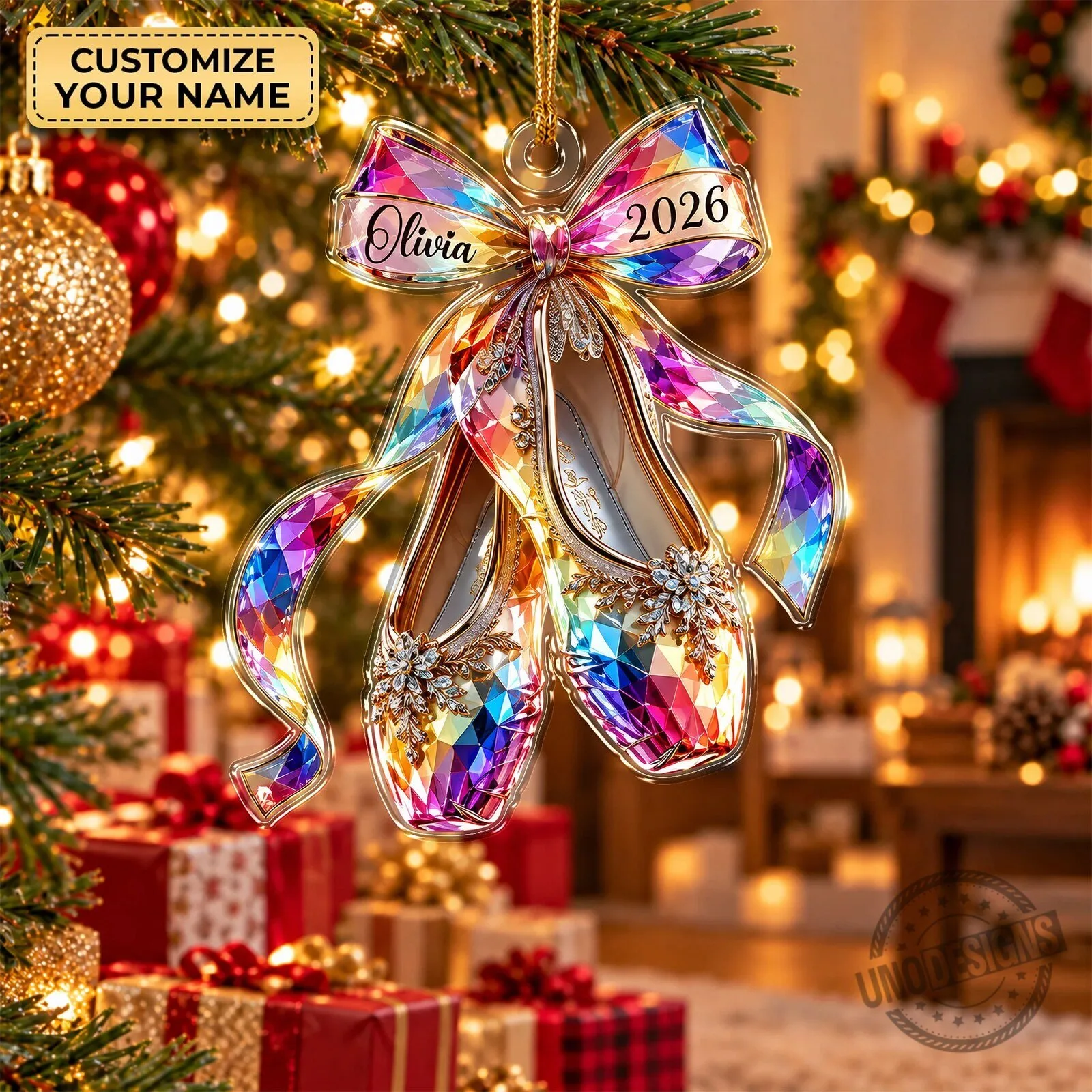 Personalized Ballet Shoes Acrylic Ornament, Custom Name Dancer Christmas Tree Decoration 10 Personalized Ballet Shoes Acrylic Ornament, Custom Name Dancer Christmas Tree Decoration
