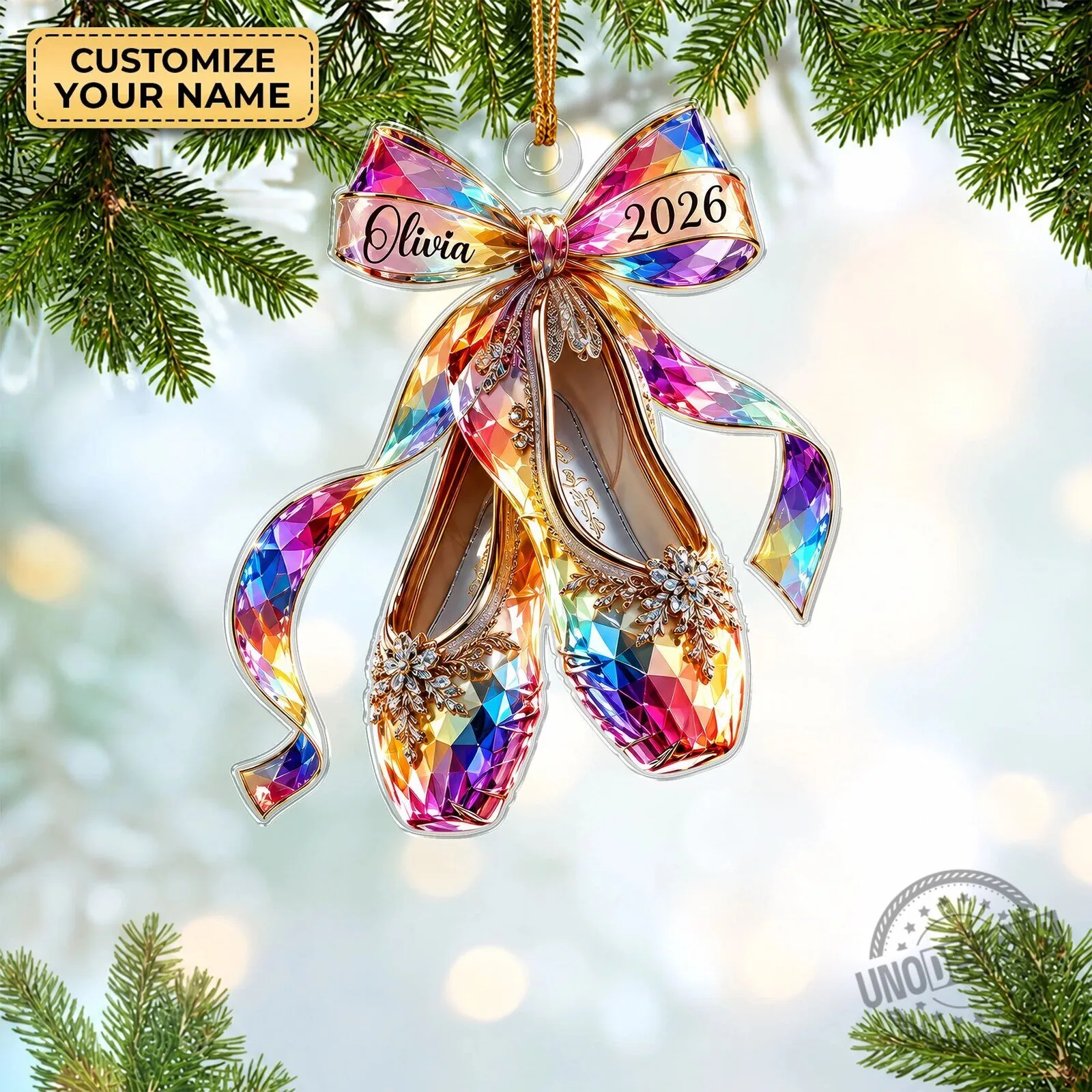 Personalized Ballet Shoes Acrylic Ornament, Custom Name Dancer Christmas Tree Decoration 11 Personalized Ballet Shoes Acrylic Ornament, Custom Name Dancer Christmas Tree Decoration
