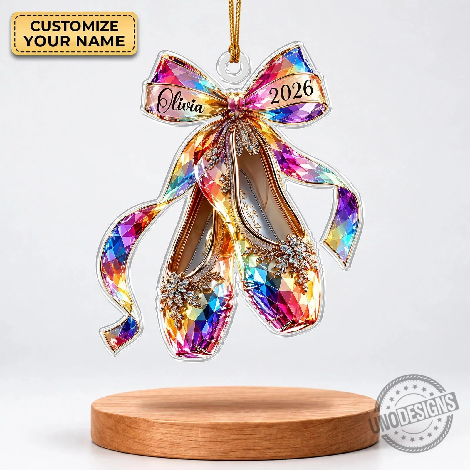 Personalized Ballet Shoes Acrylic Ornament, Custom Name Dancer Christmas Tree Decoration 13 Personalized Ballet Shoes Acrylic Ornament, Custom Name Dancer Christmas Tree Decoration