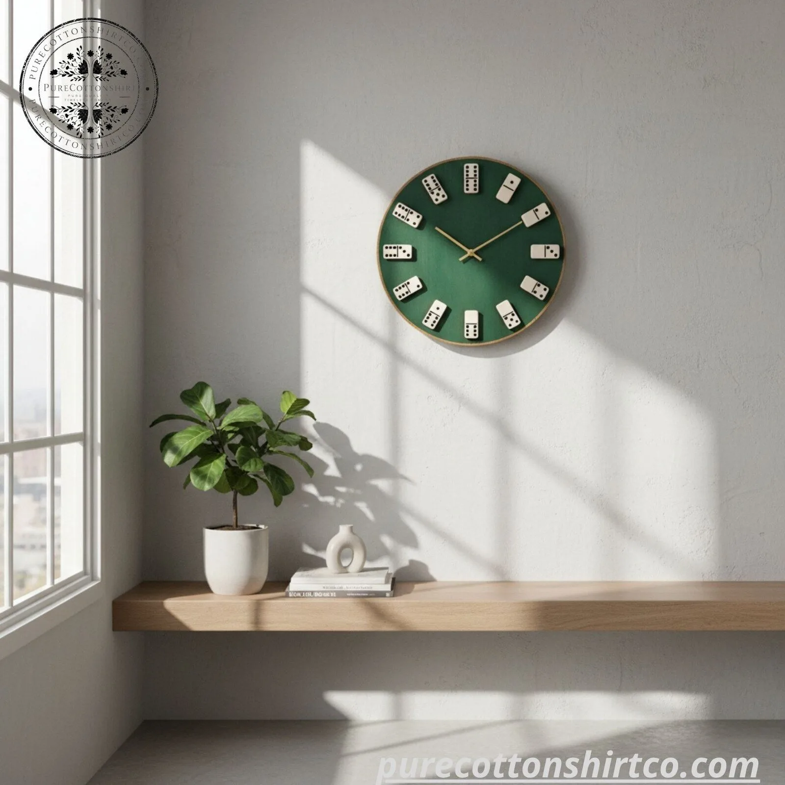 Domino Wooden Wall Clock - Vintage Green Wooden Board Dominoes Clock 5 Domino Wooden Wall Clock - Vintage Green Wooden Board Dominoes Clock