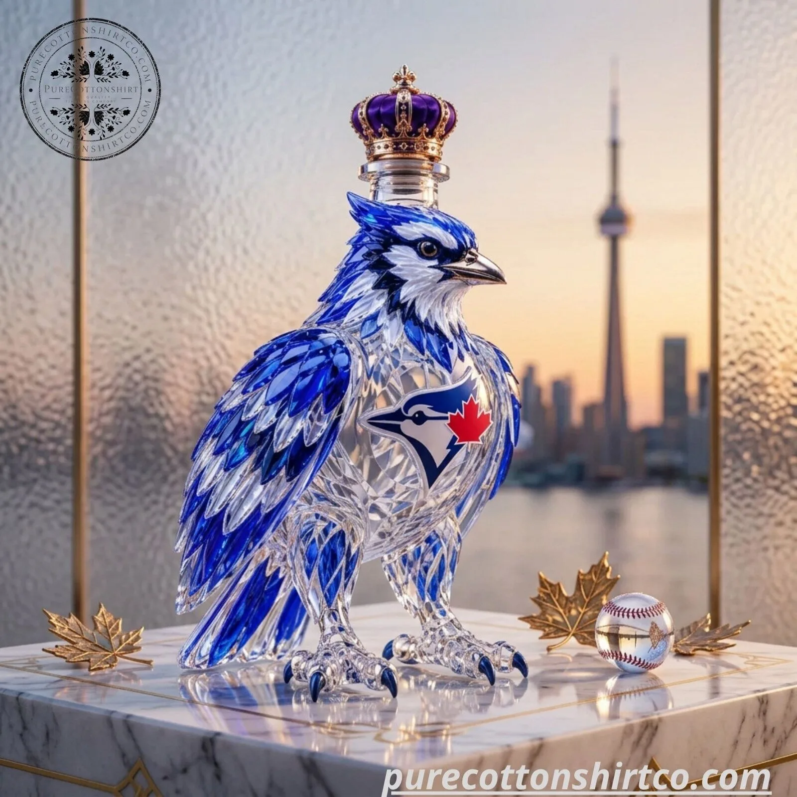 MLB Toronto Blue Jays Glass Whiskey Decanter - Crown Royal 50th Anniversary Collectible 5 MLB Toronto Blue Jays Glass Whiskey Decanter - Crown Royal 50th Anniversary Collectible