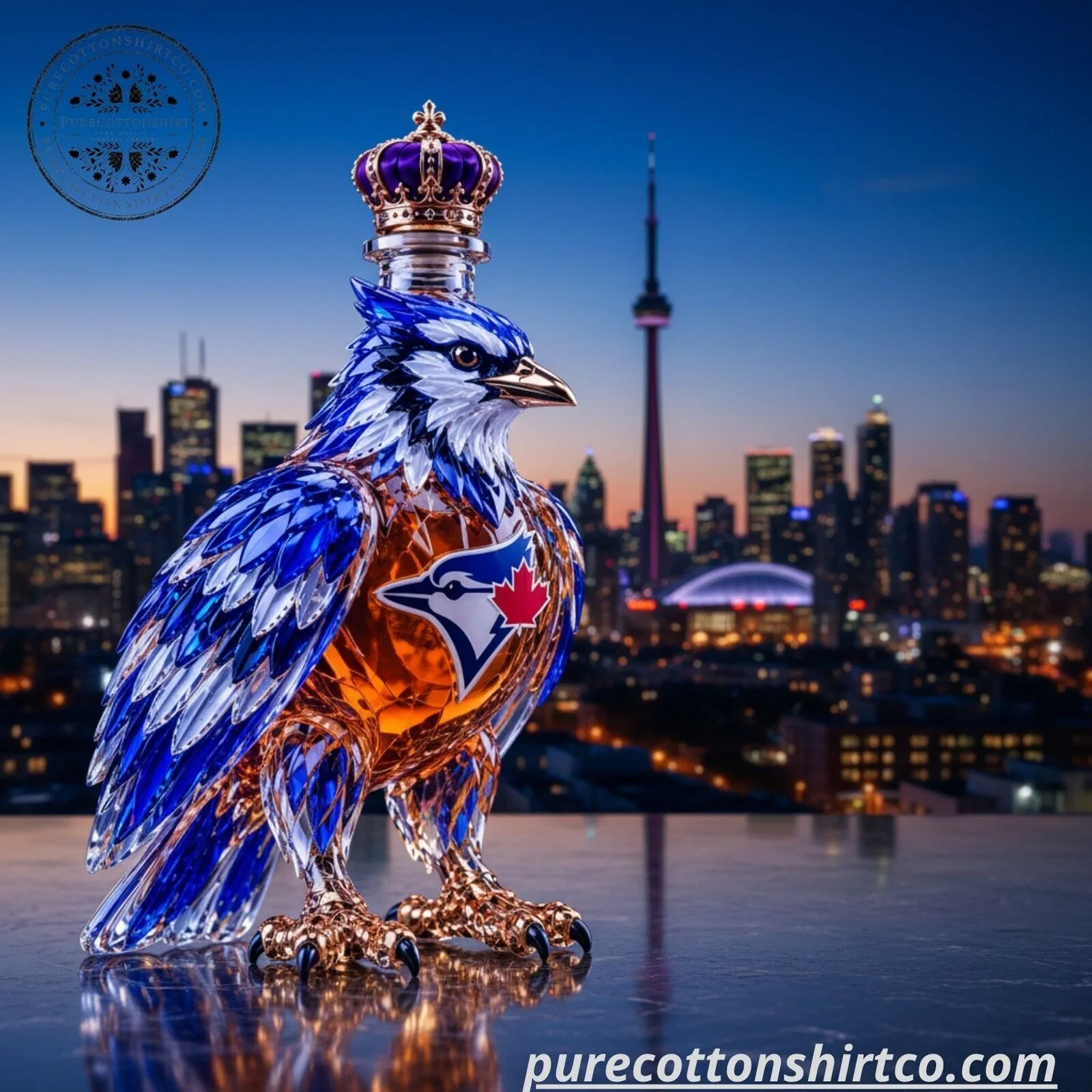 MLB Toronto Blue Jays Glass Whiskey Decanter - Crown Royal 50th Anniversary Collectible 6 MLB Toronto Blue Jays Glass Whiskey Decanter - Crown Royal 50th Anniversary Collectible