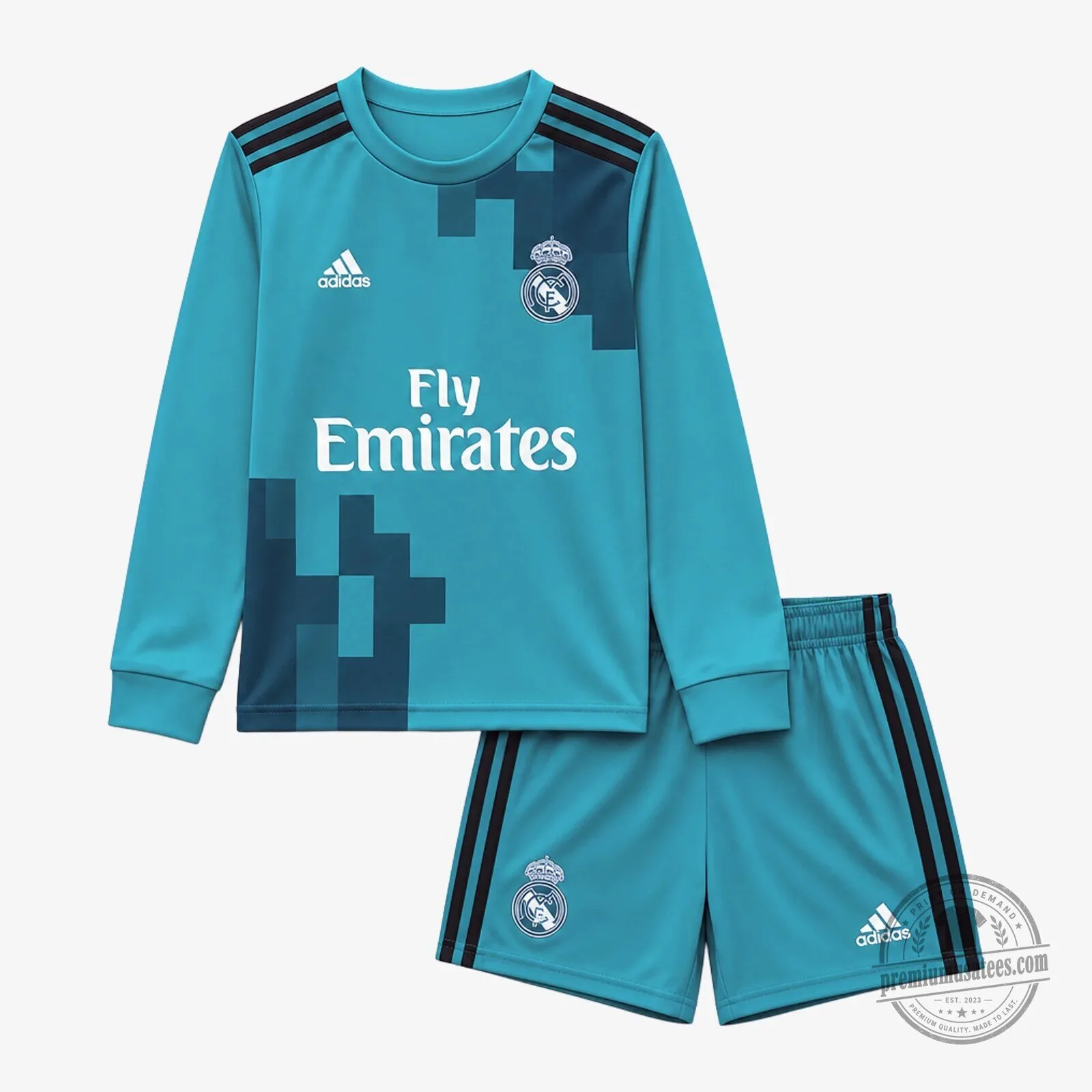 Real Madrid Kids Long Sleeve Goalkeeper Soccer Jersey Kit