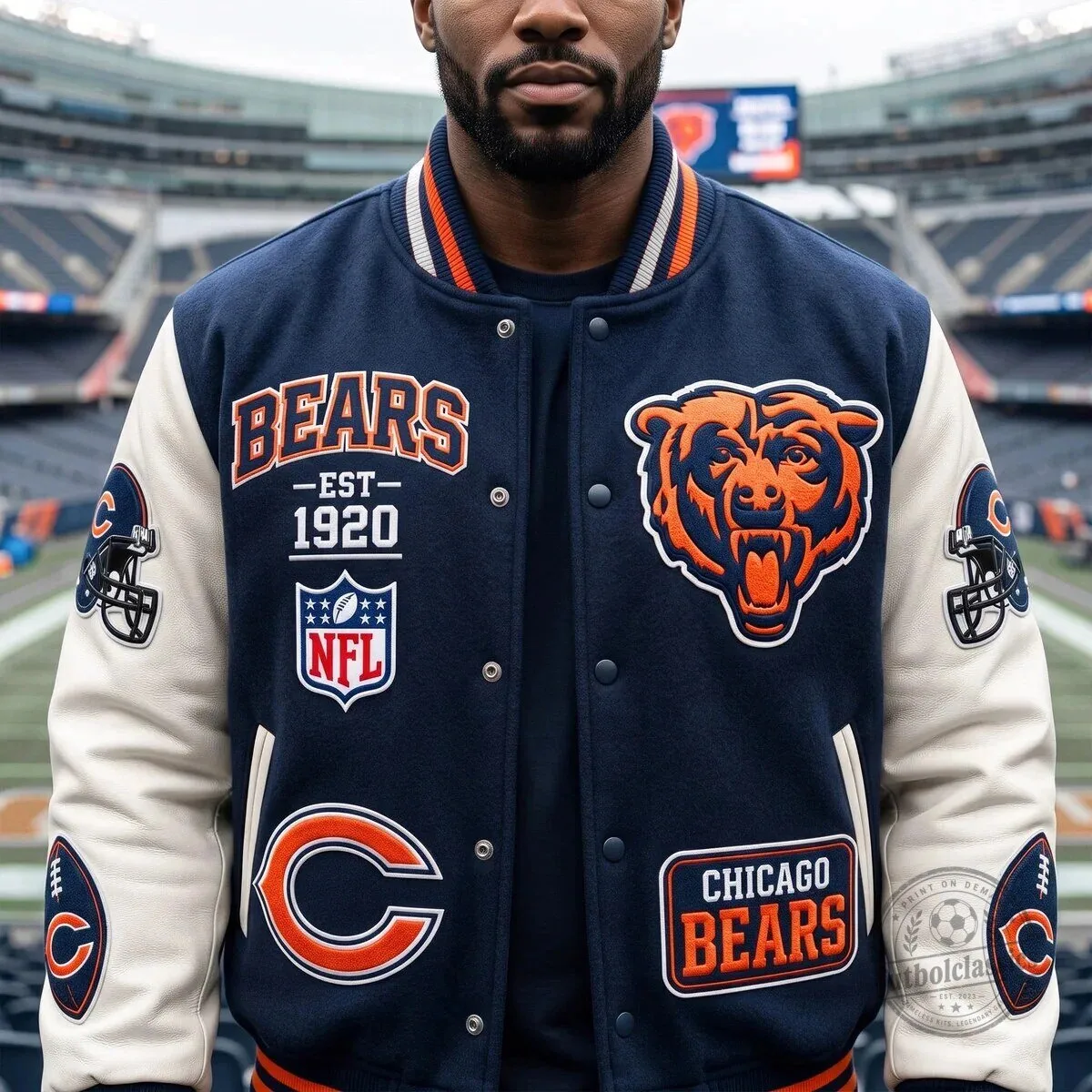 Varsity Jacket of the Chicago Bears NFL Team 5 Varsity Jacket of the Chicago Bears NFL Team