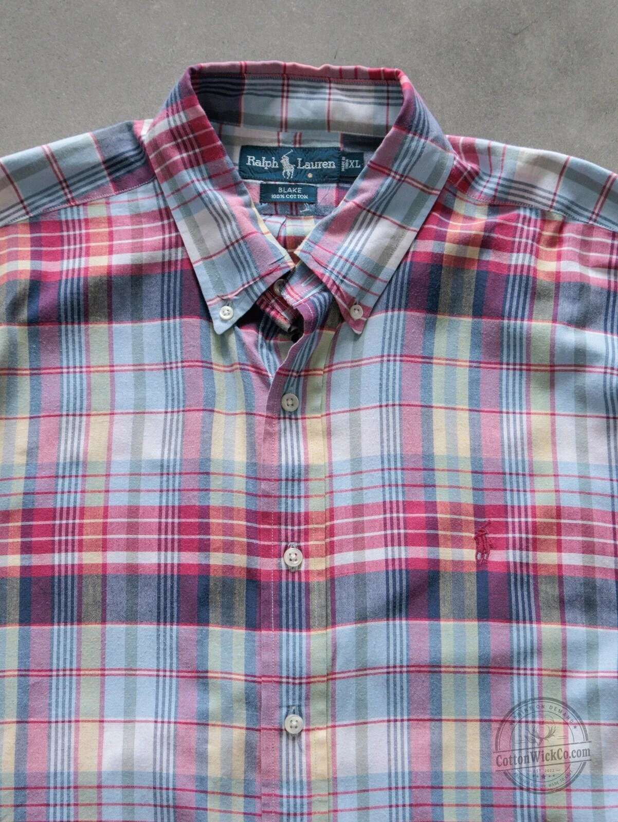 Vintage Ralph Lauren Pink Plaid Short Sleeve Button-Up Shirt 4 Vintage Ralph Lauren Pink Plaid Short Sleeve Button-Up Shirt