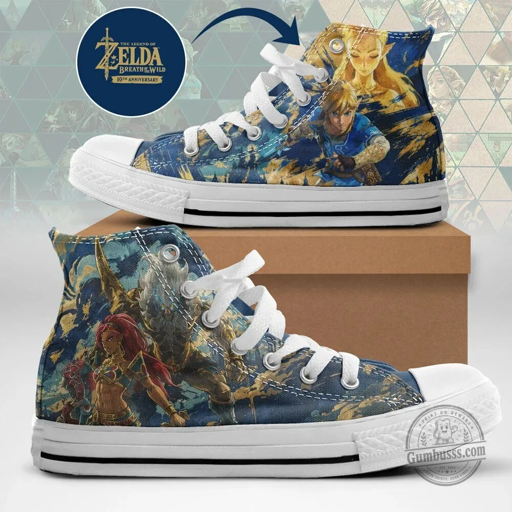 The Legend of Zelda Breath of the Wild 10th Anniversary High Top Shoes