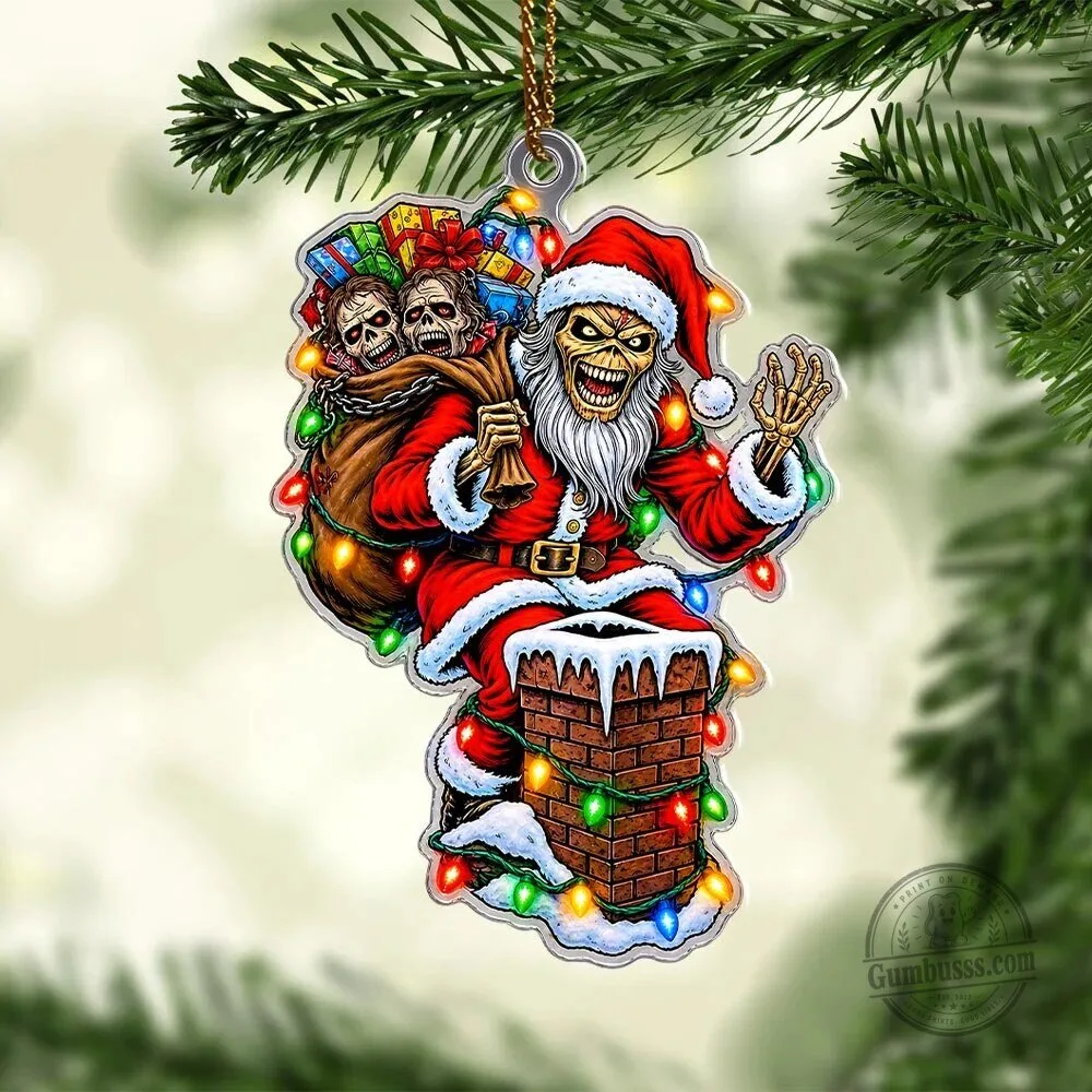 Iron Maiden Eddie Santa Christmas Tree Ornament - Heavy Metal Holiday Decor