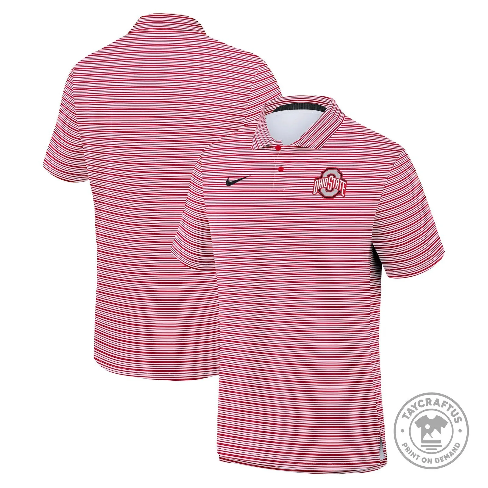 Ohio State Buckeyes Nike Red Striped Performance Polo Shirt 3 Ohio State Buckeyes Nike Red Striped Performance Polo Shirt