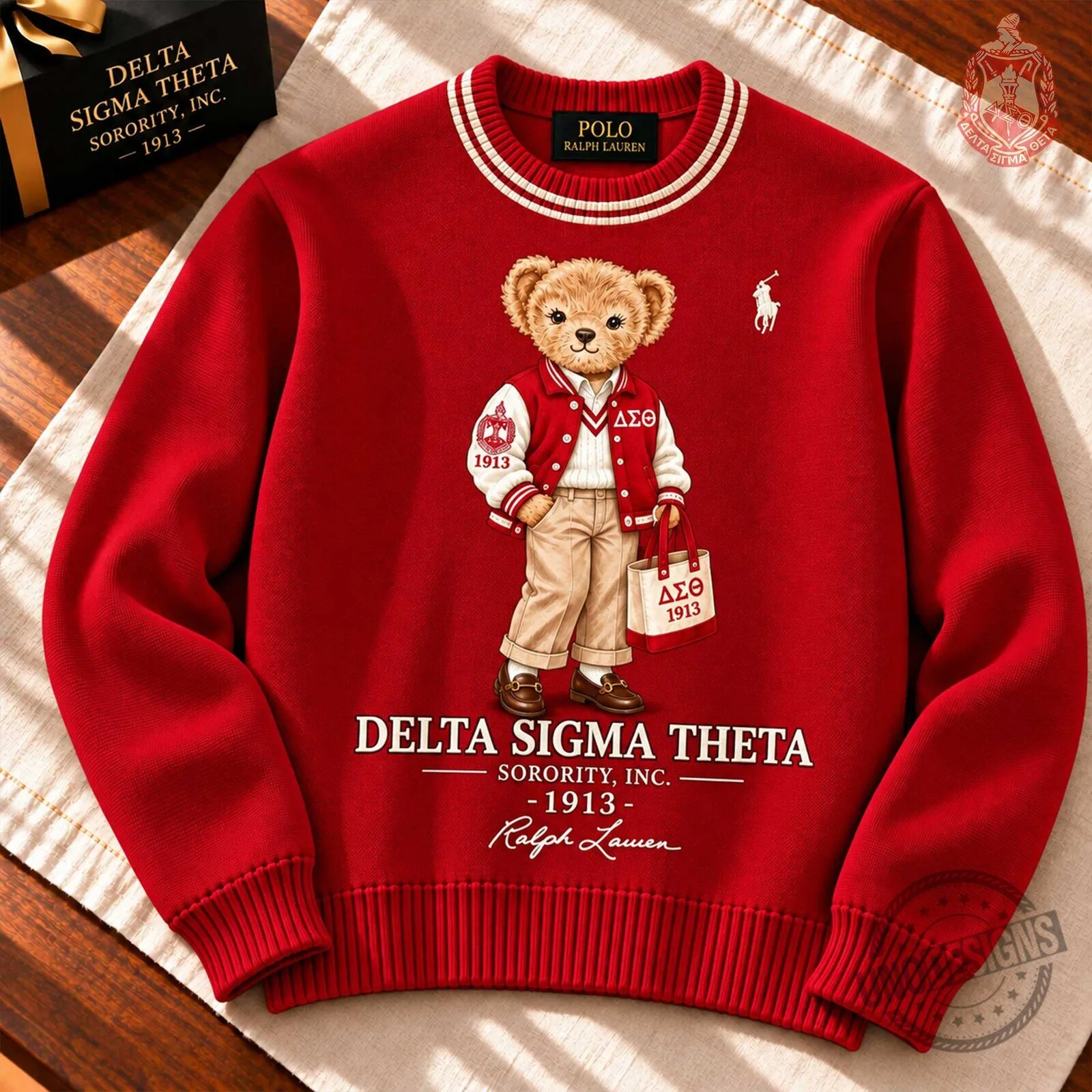 Ralph Lauren Sweatshirt featuring Polo Bear for Delta Sigma Theta Sorority Inc. 1913 1 Ralph Lauren Sweatshirt featuring Polo Bear for Delta Sigma Theta Sorority Inc. 1913
