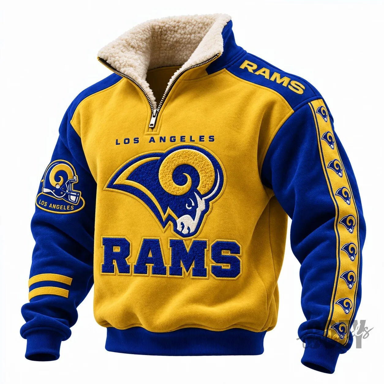 Los Angeles Rams NFL Football Team Quarter-Zip Sherpa Lined Sweatshirt