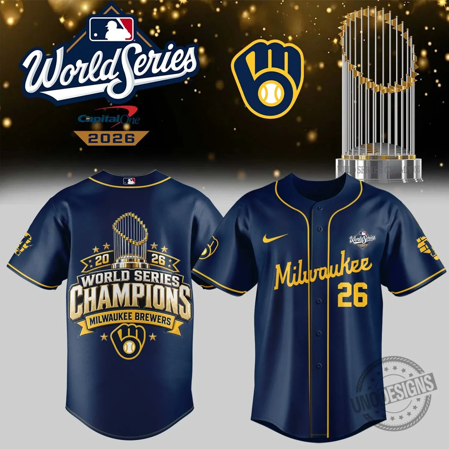 2026 World Series Champion Jersey for Milwaukee Brewers Baseball Supporters