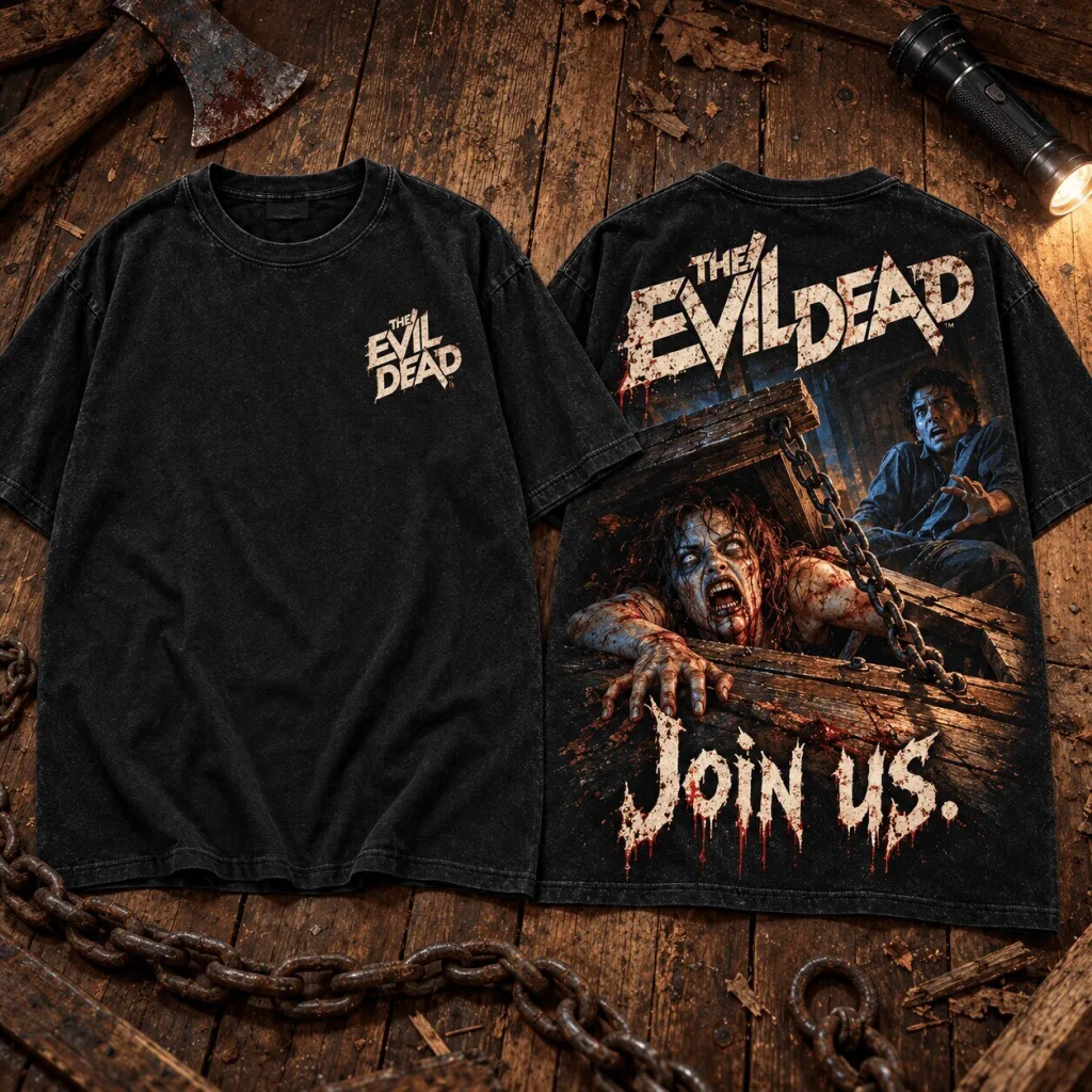 The Evil Dead Join Us Cellar Scene Horror Movie T-Shirt The Evil Dead Join Us Cellar Scene Horror Movie T-Shirt