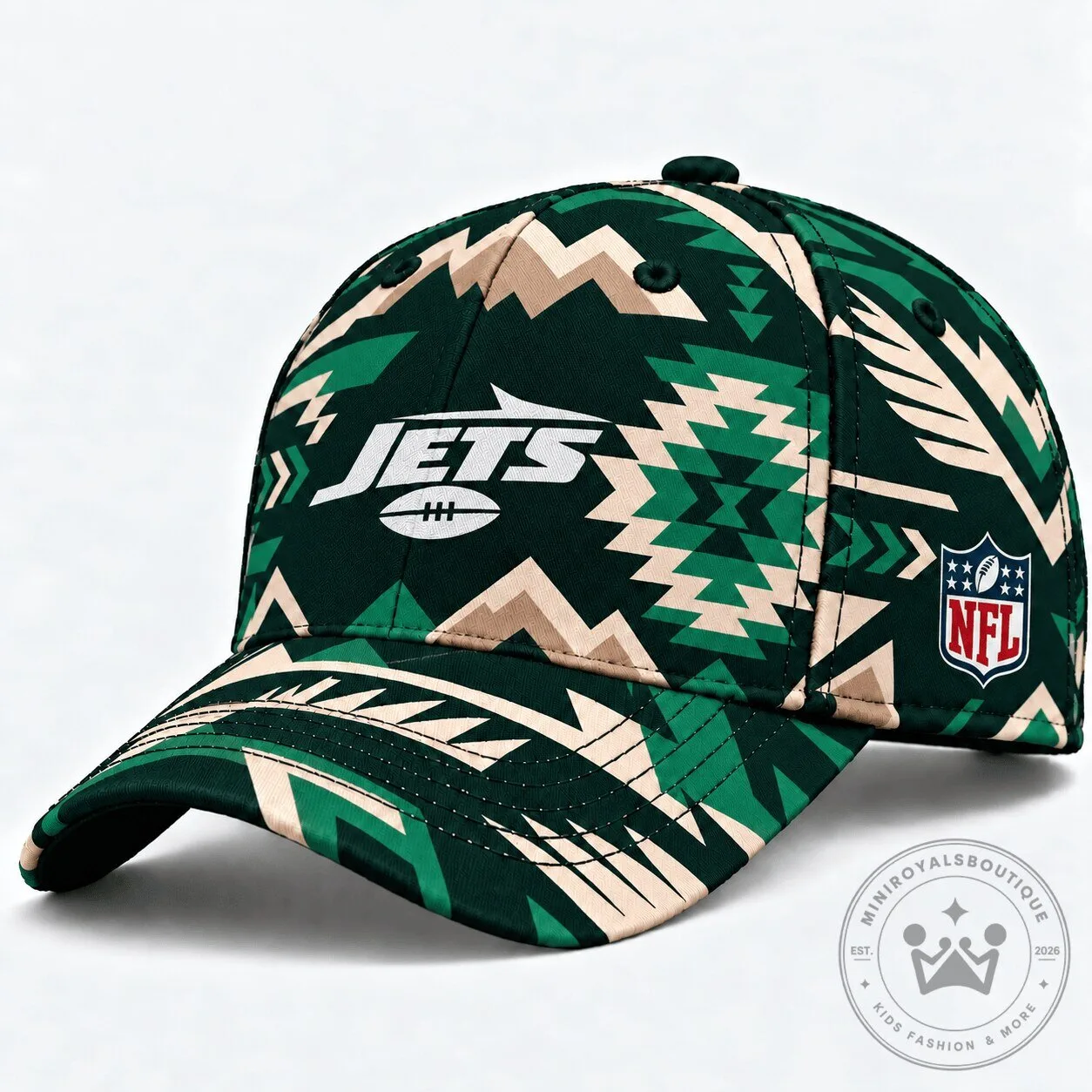 New York Jets Aztec Print NFL Football Team Logo Cap Hat