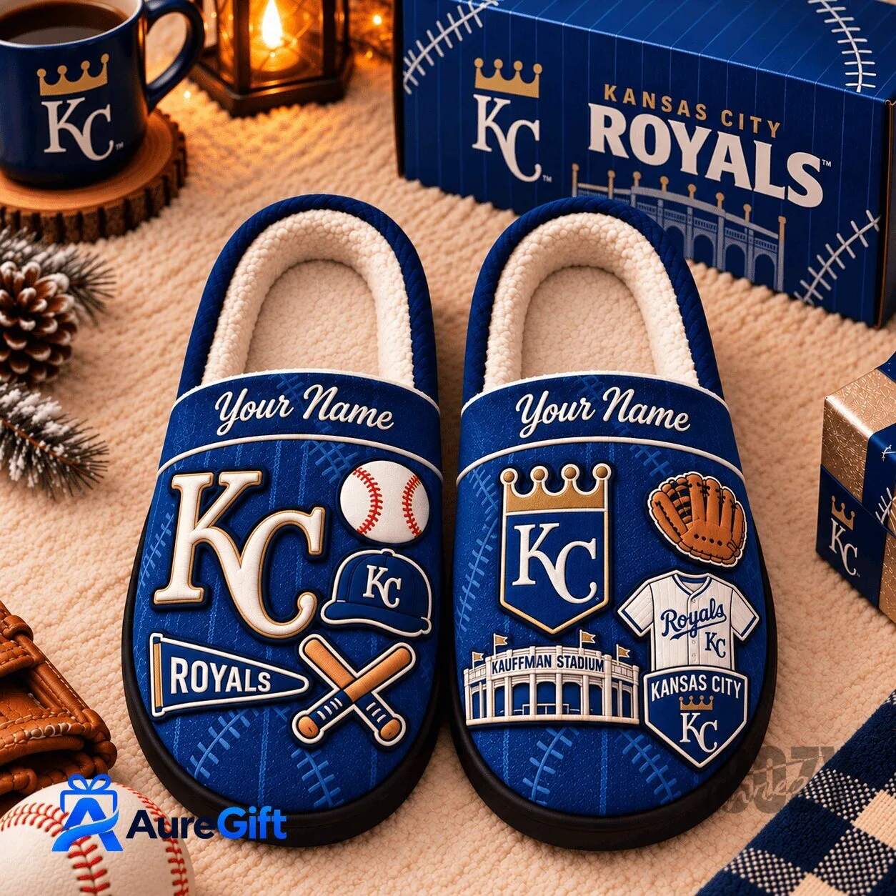 Kansas City Royals MLB Personalized Name Slippers for Baseball Fans 1 Kansas City Royals MLB Personalized Name Slippers for Baseball Fans