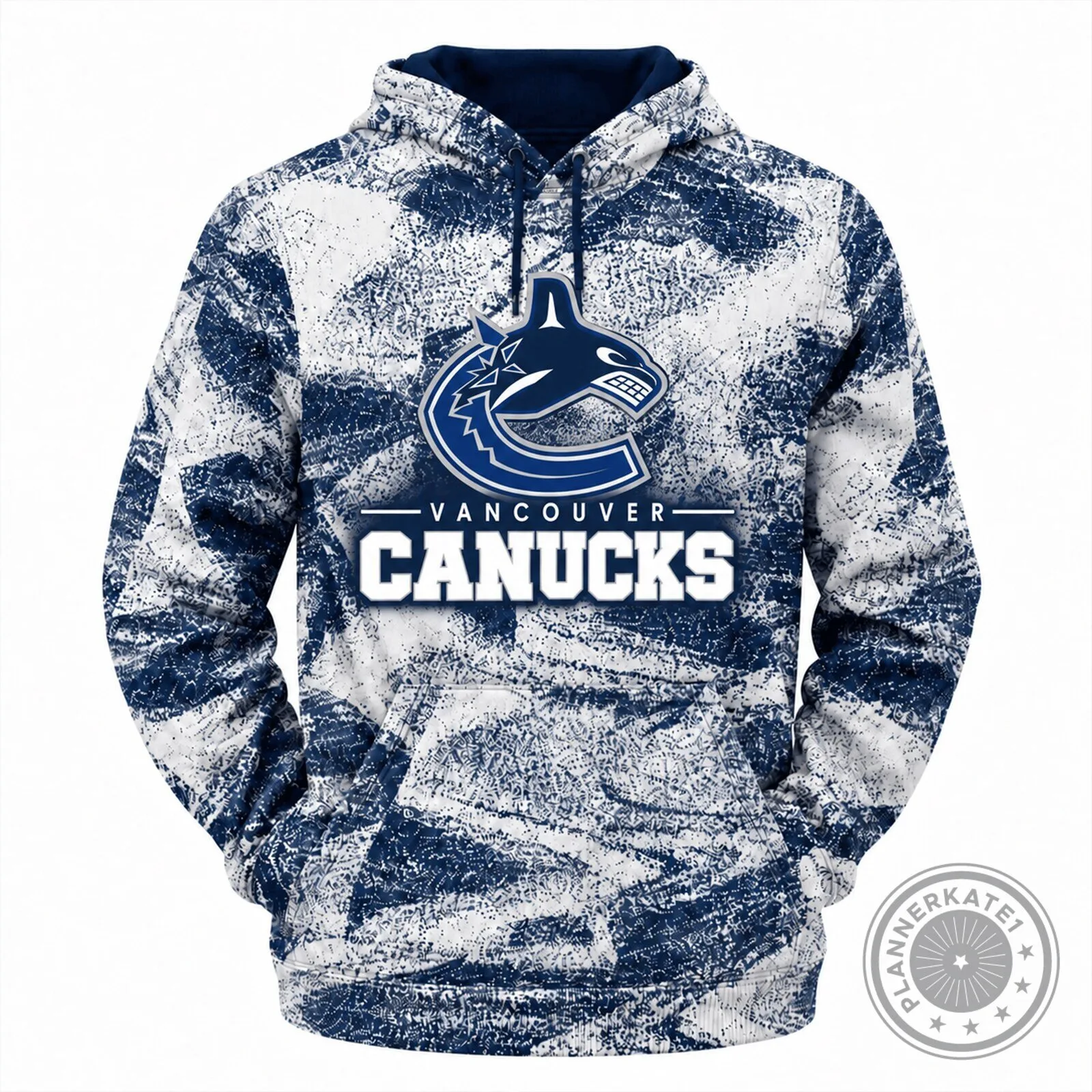 Vancouver Canucks NHL True Fan Distressed Blue and White Hoodie 1 Vancouver Canucks NHL True Fan Distressed Blue and White Hoodie