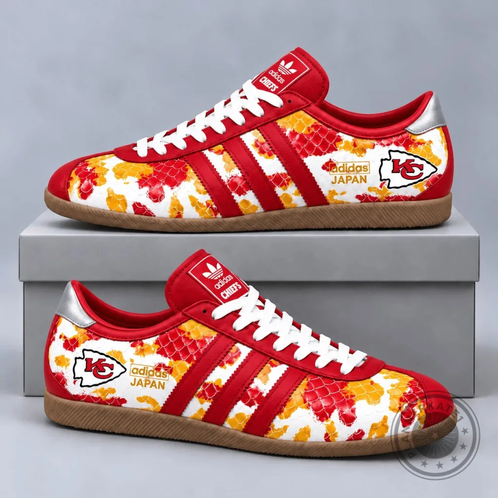 Kansas City Chiefs Japan Edition Abstract Floral Print Adidas Sneakers Kansas City Chiefs Japan Edition Abstract Floral Print Adidas Sneakers