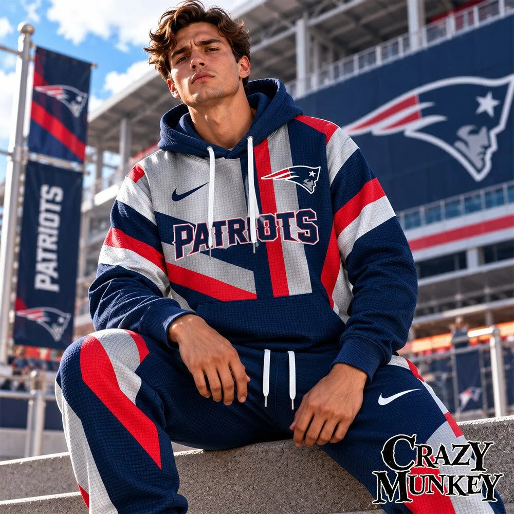 New England Patriots NFL Football Waffle Hoodie Sweatpants Set | Apparel