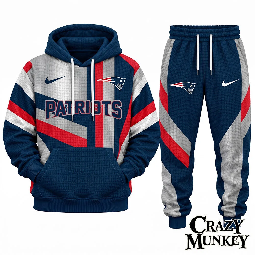 New England Patriots NFL Football Waffle Hoodie Sweatpants Set | Apparel 3 New England Patriots NFL Football Waffle Hoodie Sweatpants Set | Apparel