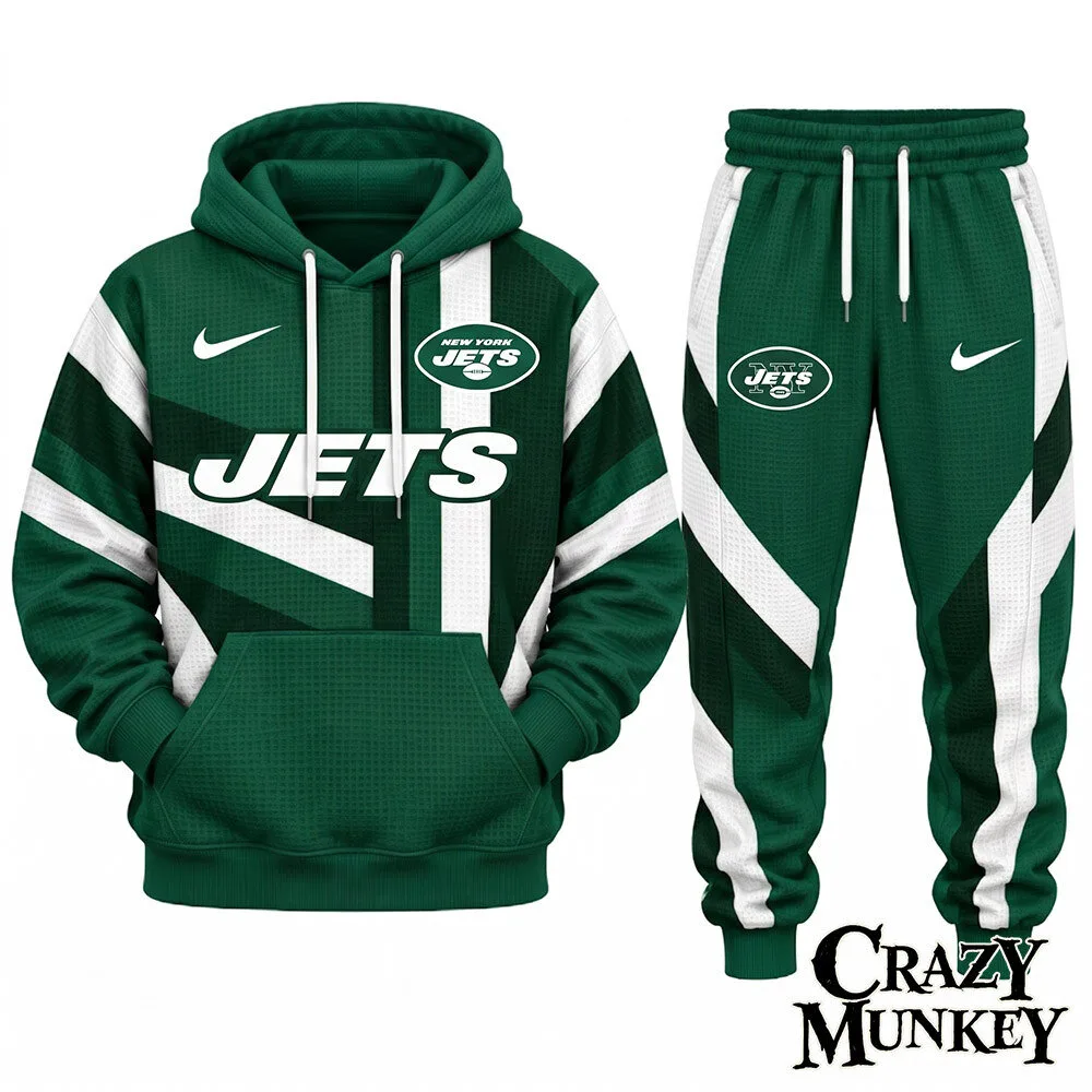 New York Jets NFL Football Waffle Hoodie Sweatpants Set | Apparel 3 New York Jets NFL Football Waffle Hoodie Sweatpants Set | Apparel