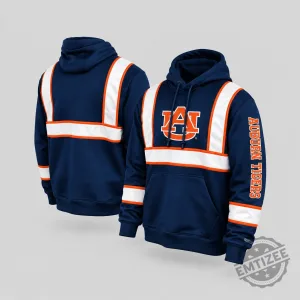 Auburn Tigers NCAA Reflective Stripe Navy Blue Pullover Hoodie