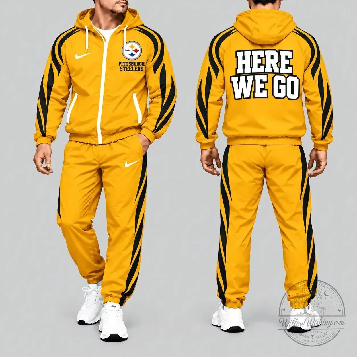 Pittsburgh Steelers Football Team Logo Yellow Tracksuit Hoodie 1 Pittsburgh Steelers Football Team Logo Yellow Tracksuit Hoodie