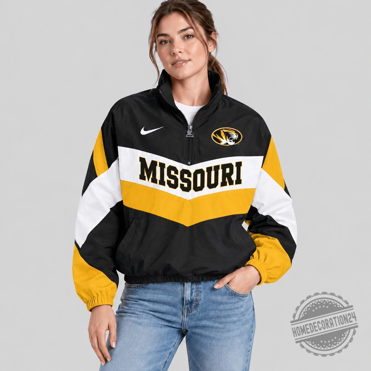 Missouri Tigers NCAA Chevron Wordmark Half-Zip Windbreaker Jacket